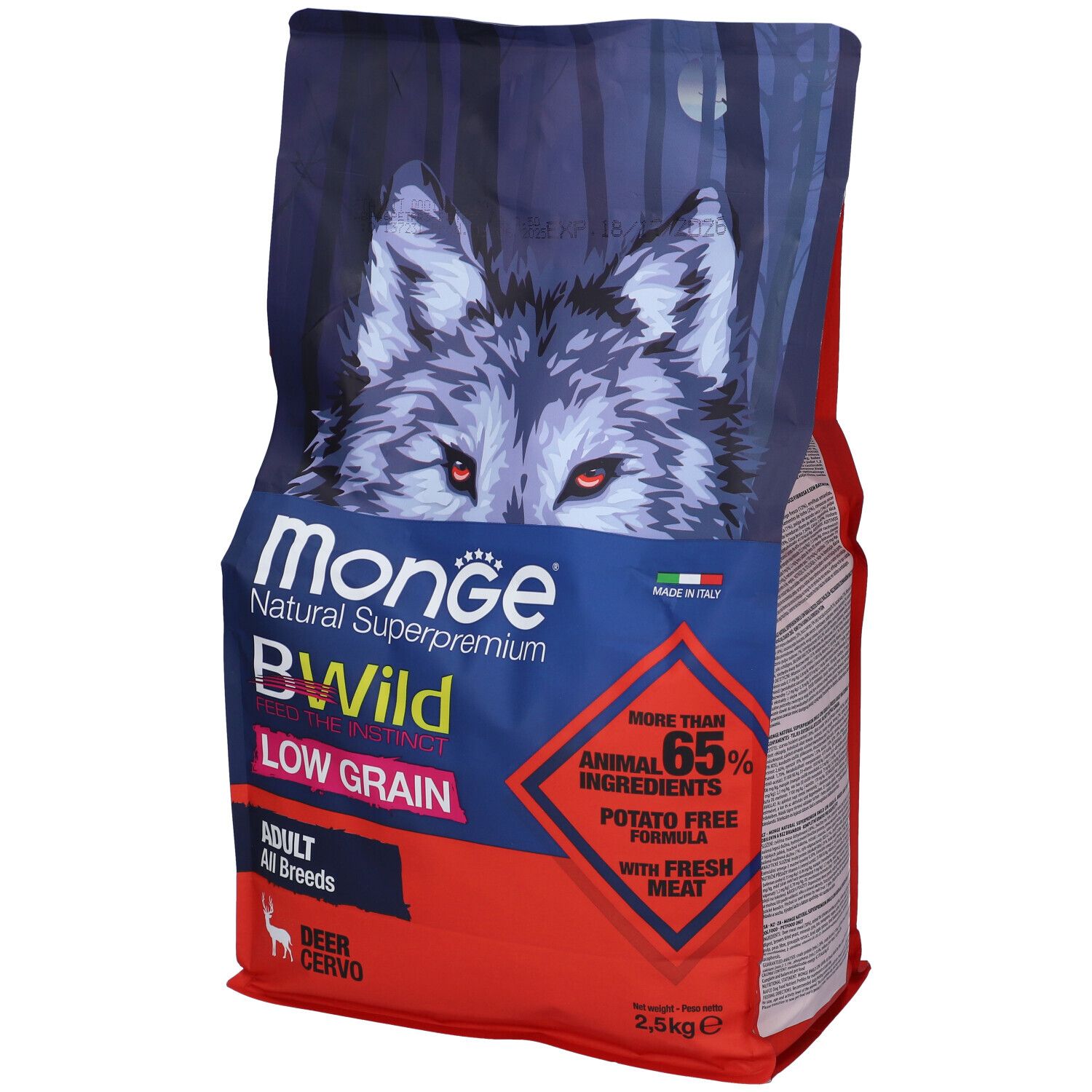 Monge Grain Free All Breeds Adult Salmone Con Piselli 2,5 Kg