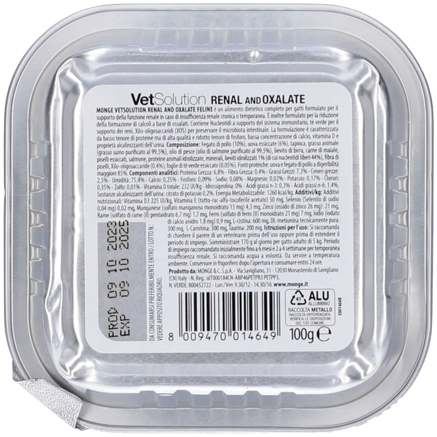 Monge Vet Solution Umido Feline Renal Oxalate