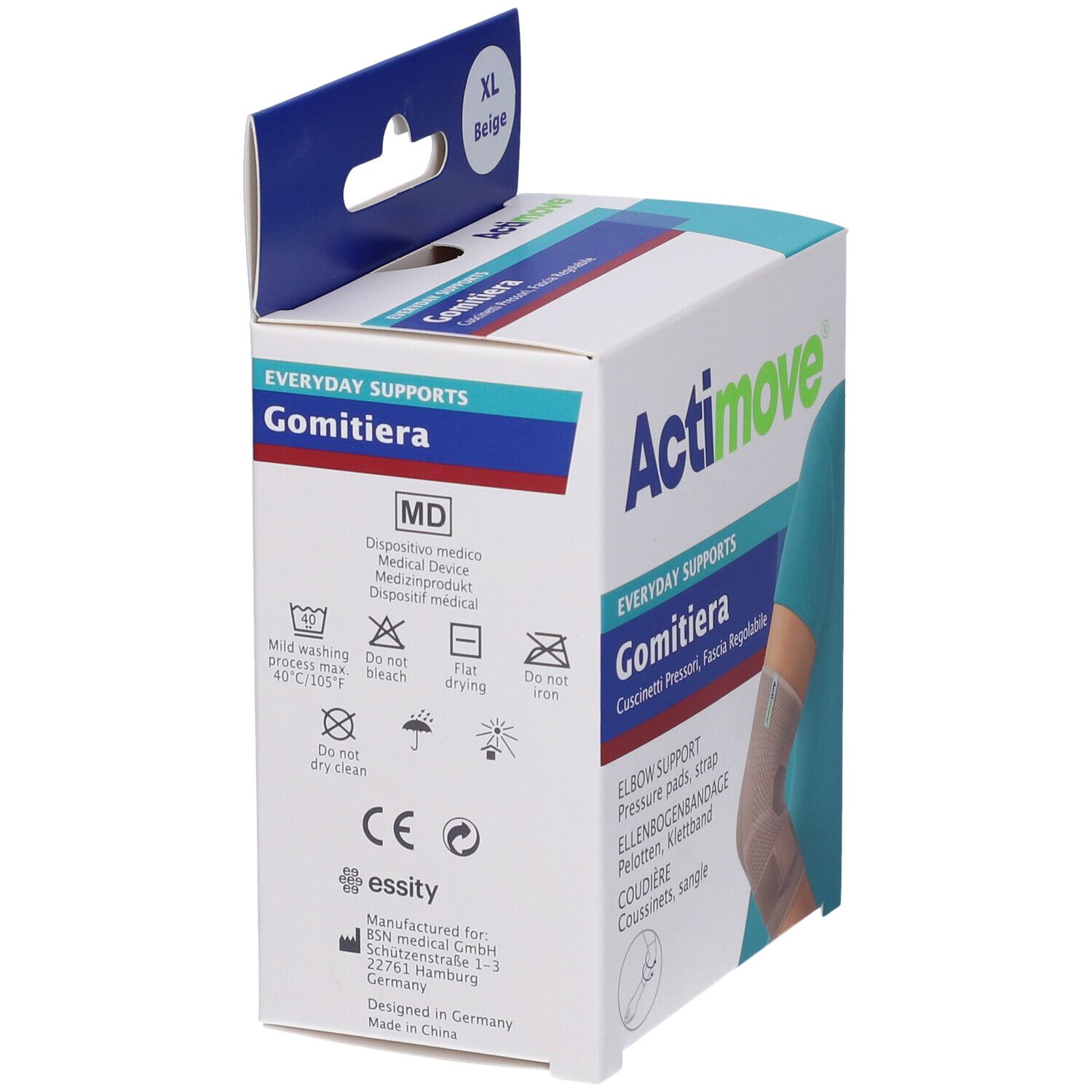 Actimove Everyday Gomitiera Elastica Con Cuscinetti Pressori E Fascia Regolabile XL