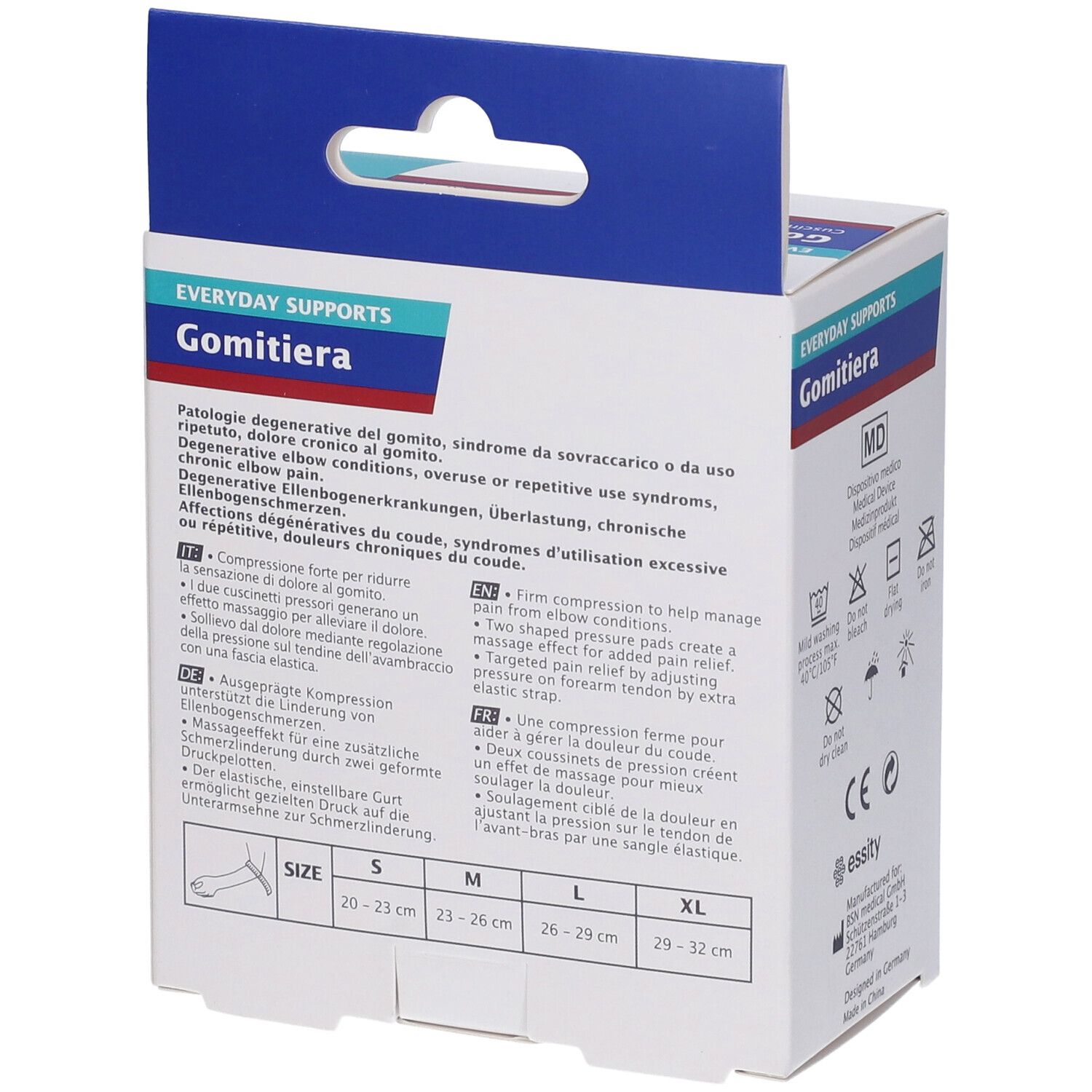 Actimove Everyday Gomitiera Elastica Con Cuscinetti Pressori E Fascia Regolabile XL