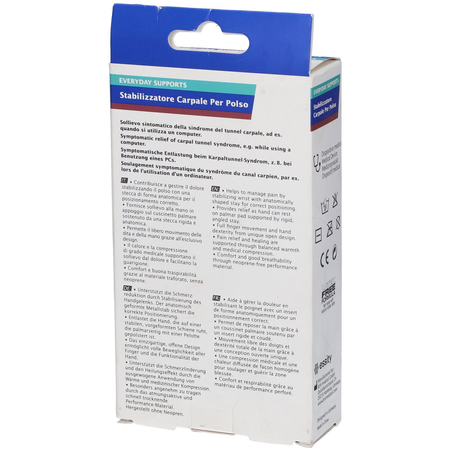 Actimove Everyday Stabilizzatore Carpale Per Polso Con Stecca Metallica Universale