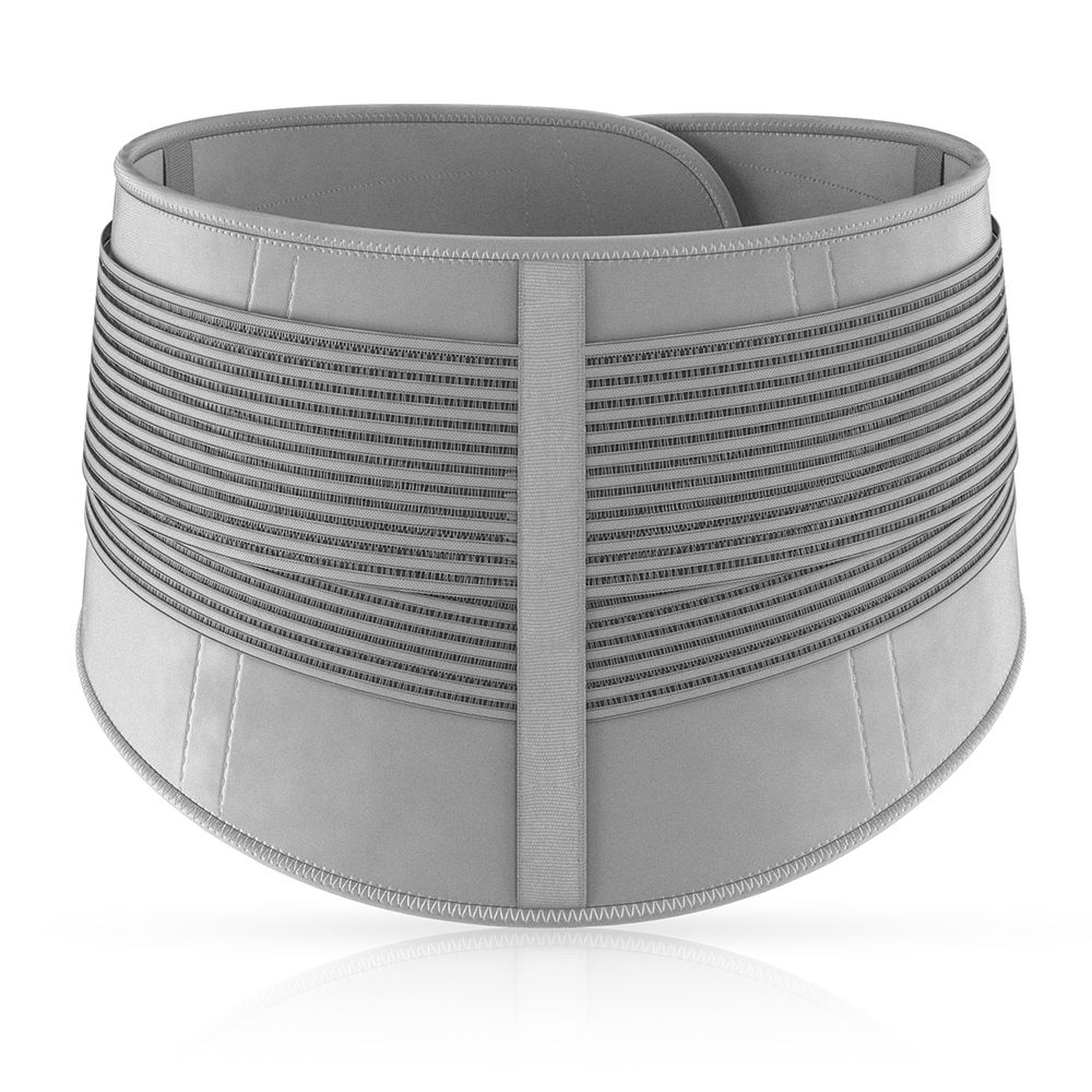 Actimove Everyday Supporto per Schiena. Supporto lombare grigio, retro. Strisce orizzontali.