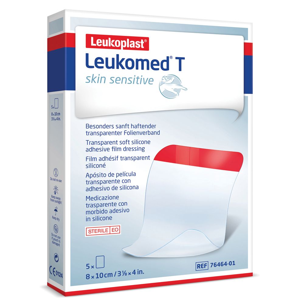 Leukomed T Skin Sensitive Medicazione Post-Operatoria Trasparente Con Massa Adesiva In Silicone 8X10 Cm 5 Pezzi