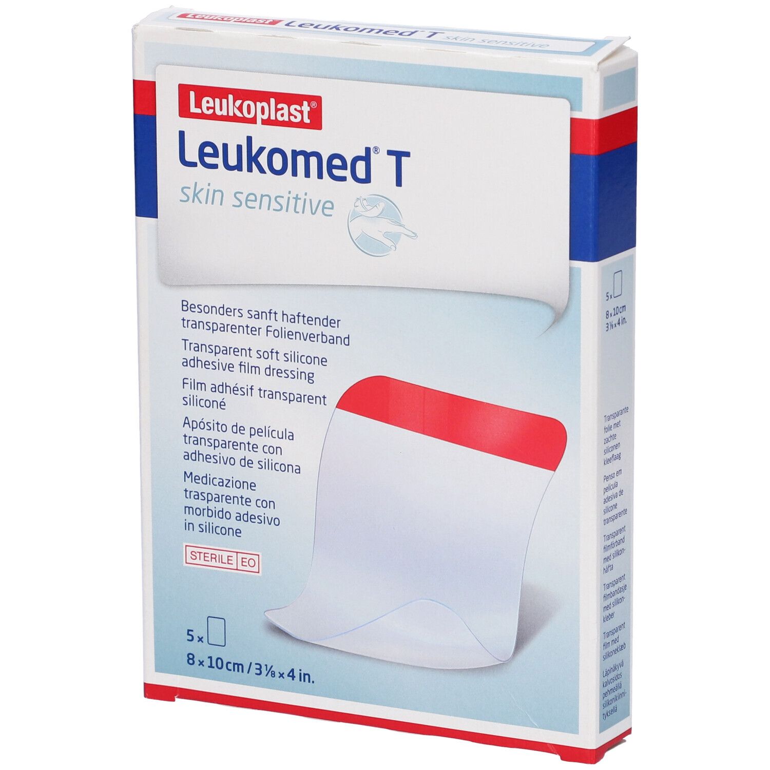 Leukomed T Skin Sensitive Medicazione Post-Operatoria Trasparente Con Massa Adesiva In Silicone 8X10 Cm 5 Pezzi
