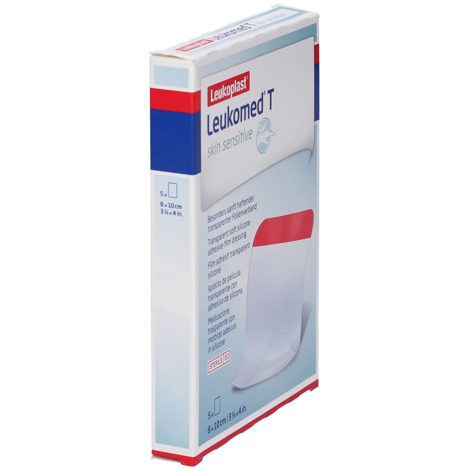 Leukomed T Skin Sensitive Medicazione Post-Operatoria Trasparente Con Massa Adesiva In Silicone 8X10 Cm 5 Pezzi