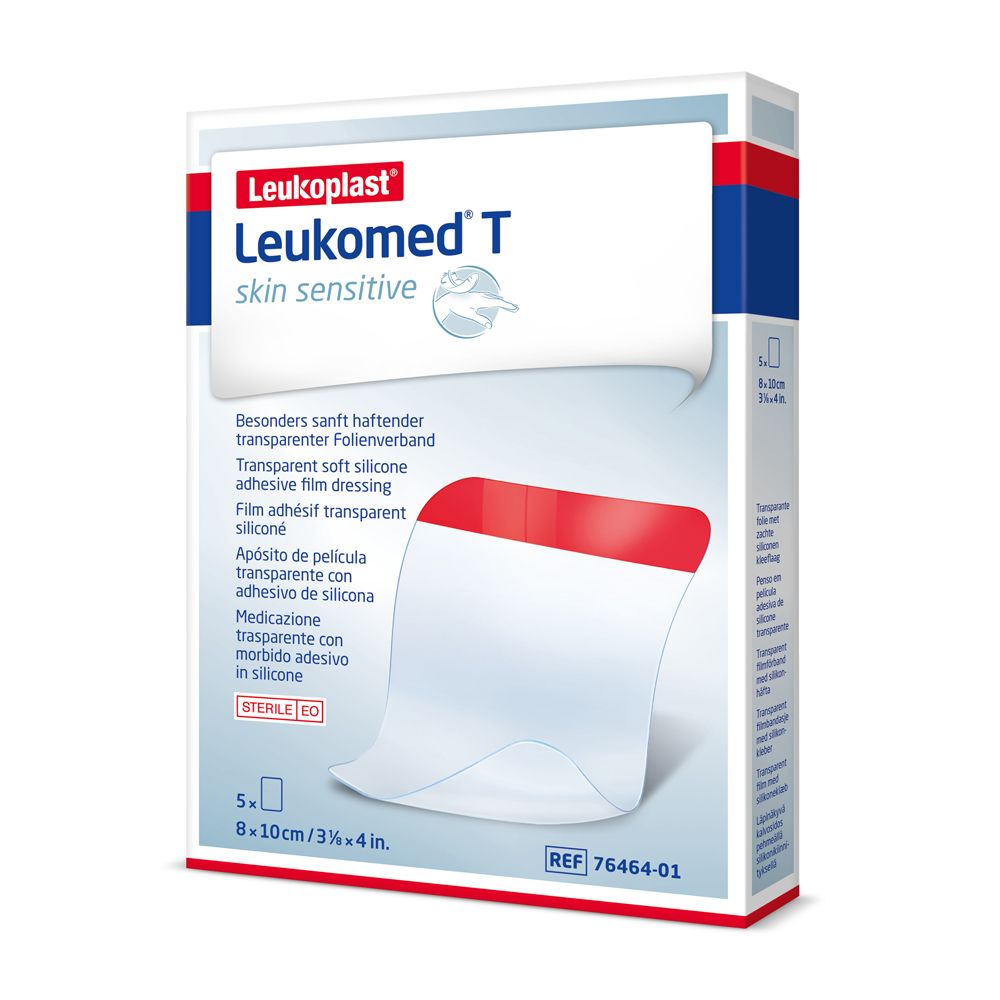 Leukomed T Skin Sensitive Medicazione Post-Operatoria Trasparente Con Massa Adesiva In Silicone 8X10 Cm 5 Pezzi