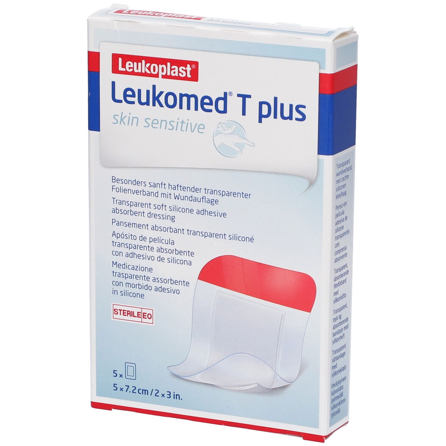 Leukomed T Plus Skin Sensitive Medicazione Post-Operatoria Trasparente Impermeabile Con Massa Adesiva Al Silicone 5X7,2Cm 5 Pezzi