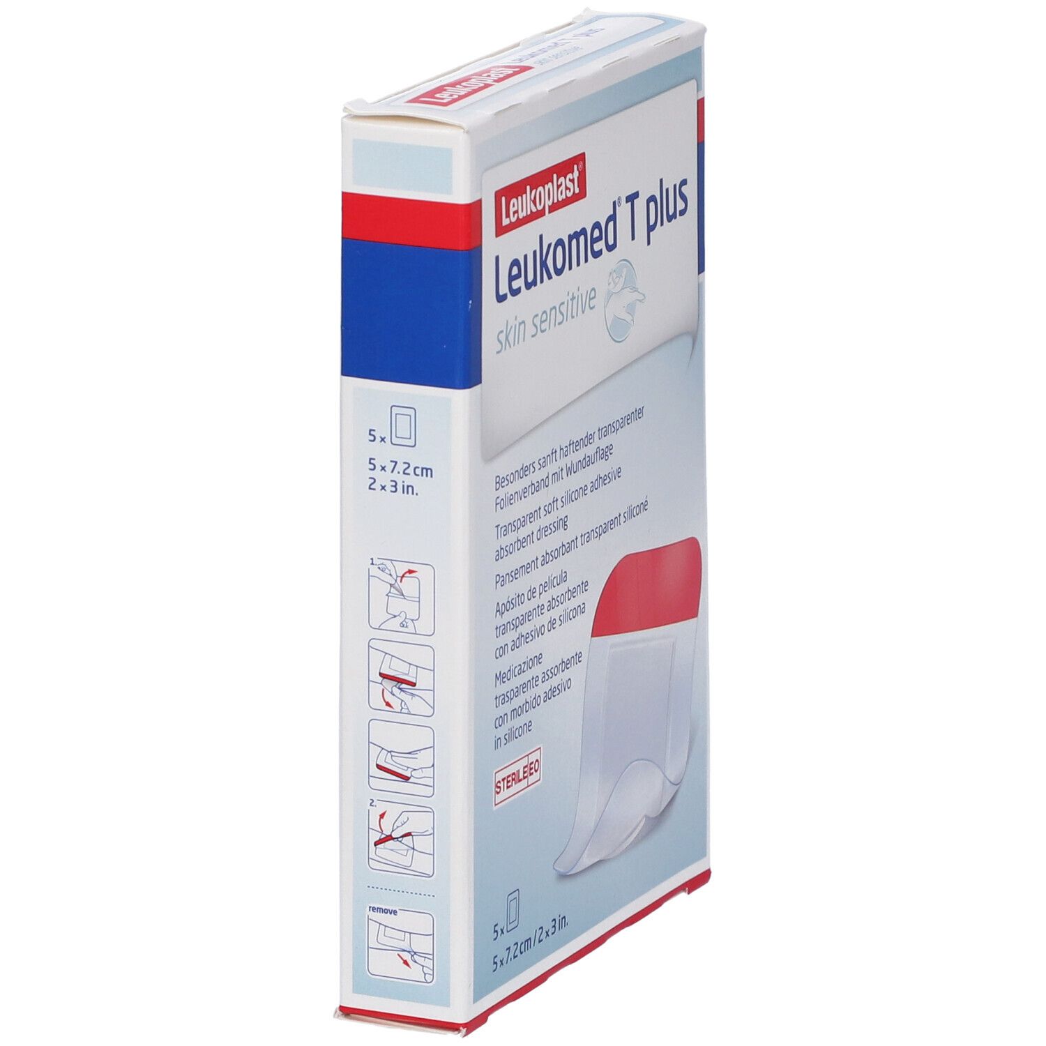 Leukomed T Plus Skin Sensitive Medicazione Post-Operatoria Trasparente Impermeabile Con Massa Adesiva Al Silicone 5X7,2Cm 5 Pezzi