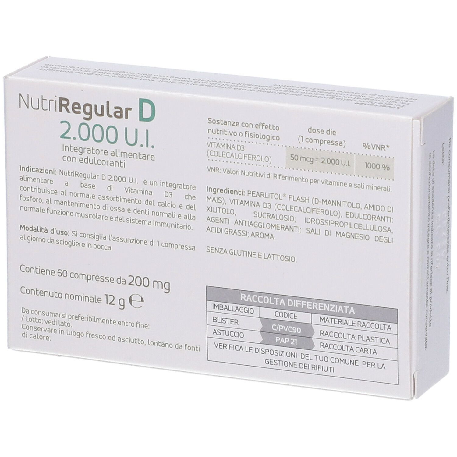 Nutriregular D 2000Ui Vegan 60 Compresse