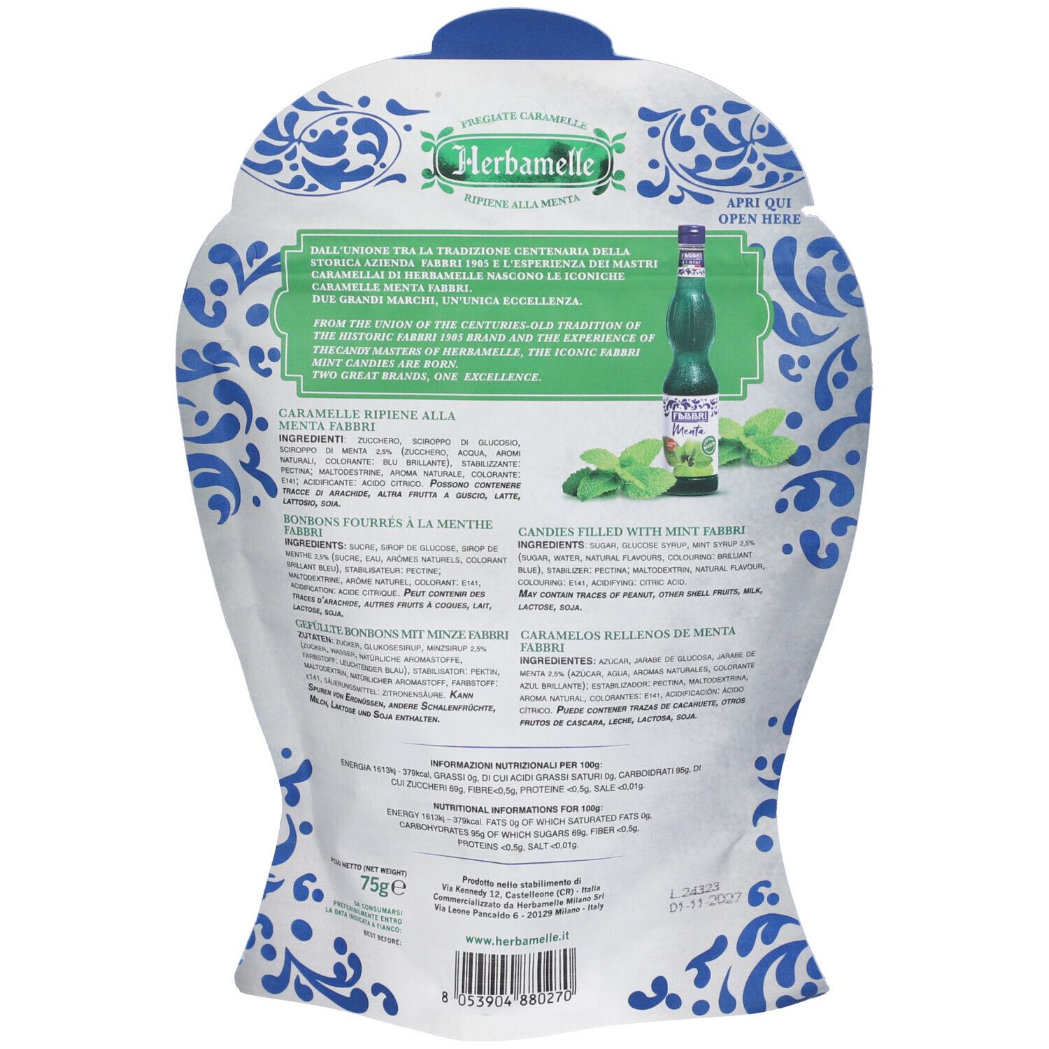 Herbamelle Menta Fabbri Caramelle