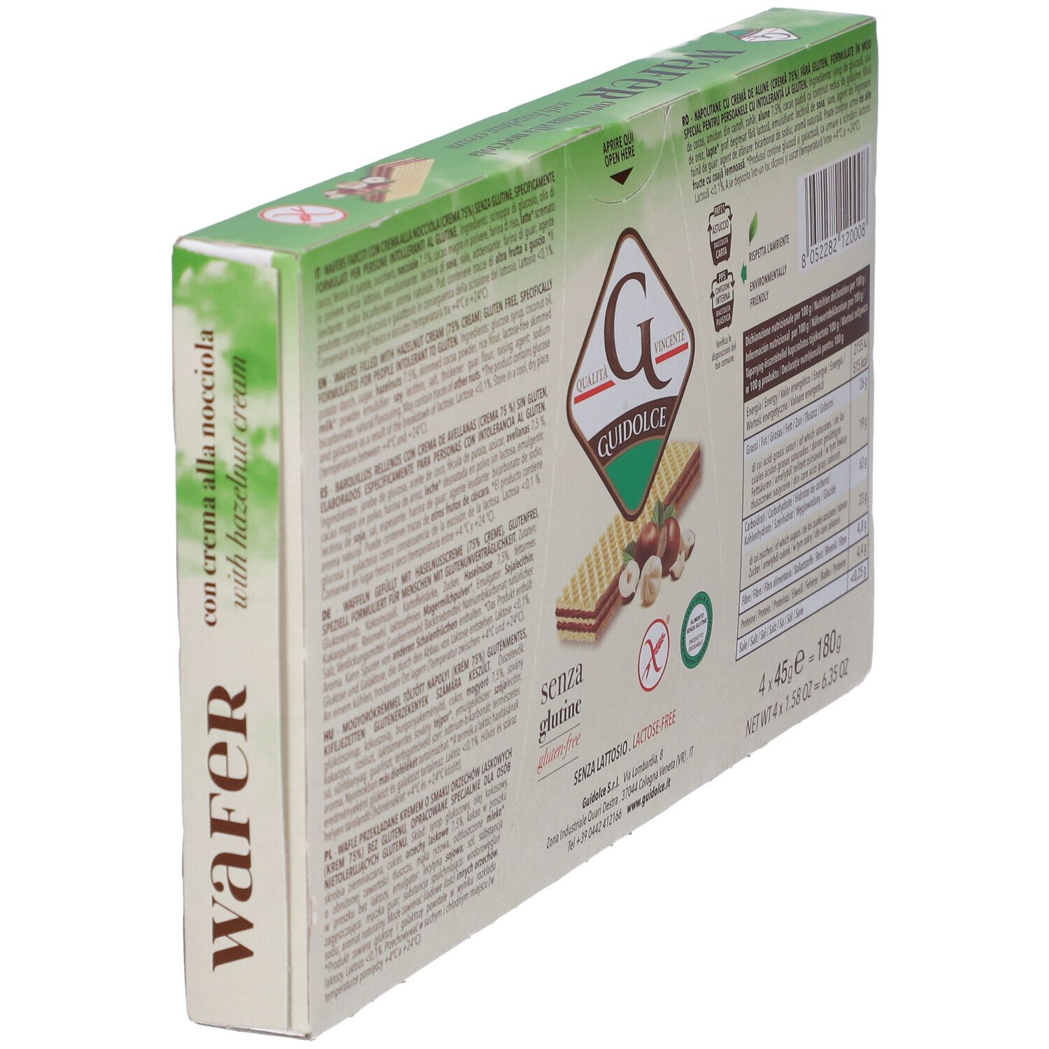 Wafer Con Crema Alla Nocciola 4 Porzioni X 45 G