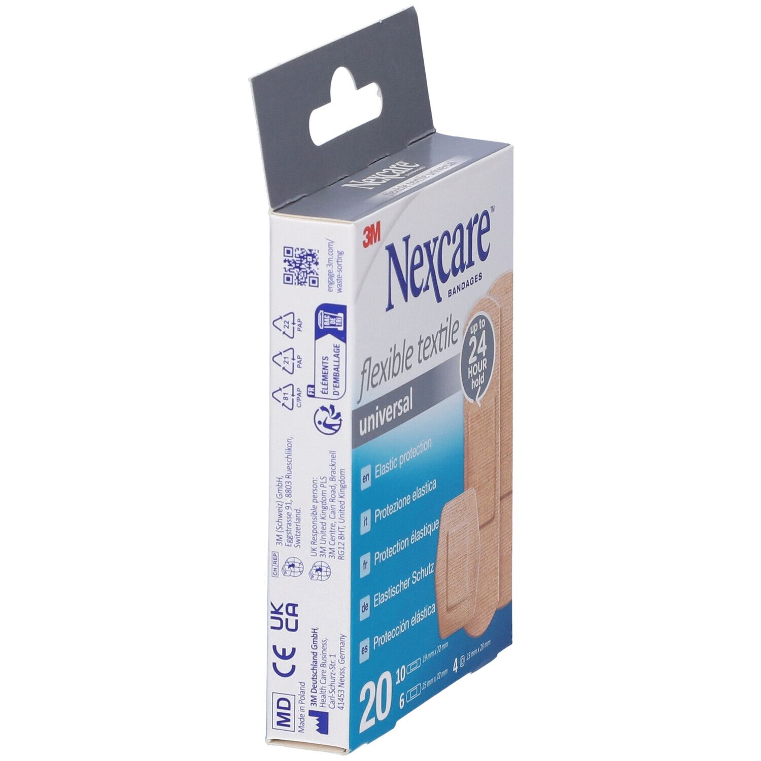 Cerotto Preparato Nexcare Textile N0420As Assortiti 3 Misure 10 Cerotti 19X72Mm + 6 Cerotti 25X72Mm + 4 Cerotti 22,5Mm