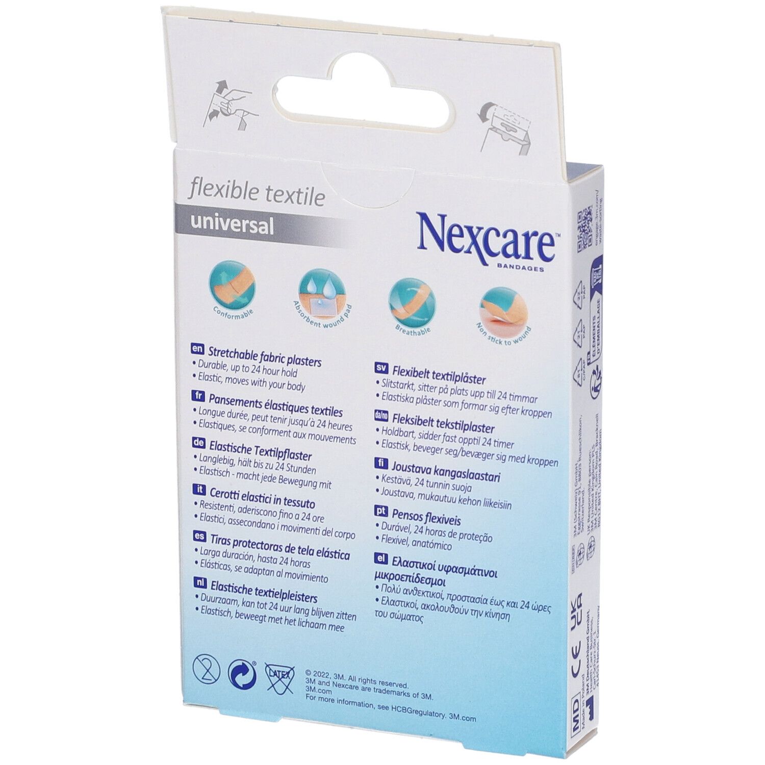 Cerotto Preparato Nexcare Textile N0420As Assortiti 3 Misure 10 Cerotti 19X72Mm + 6 Cerotti 25X72Mm + 4 Cerotti 22,5Mm