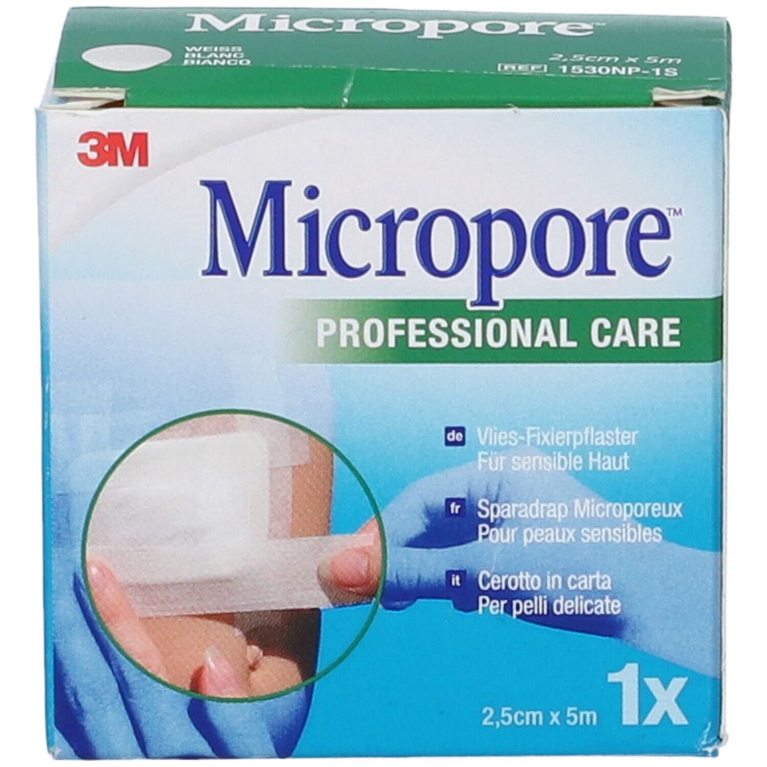 Scatola Micropore Professional Care. Applicazione del cerotto sulla pelle. 2,5cm x 5m. 1x.