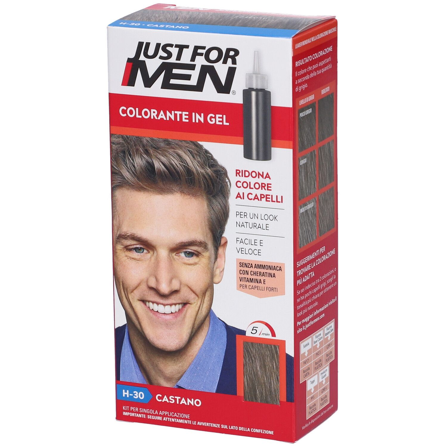 Just For Men Shampoo Colorante Tonalità H30 Castano