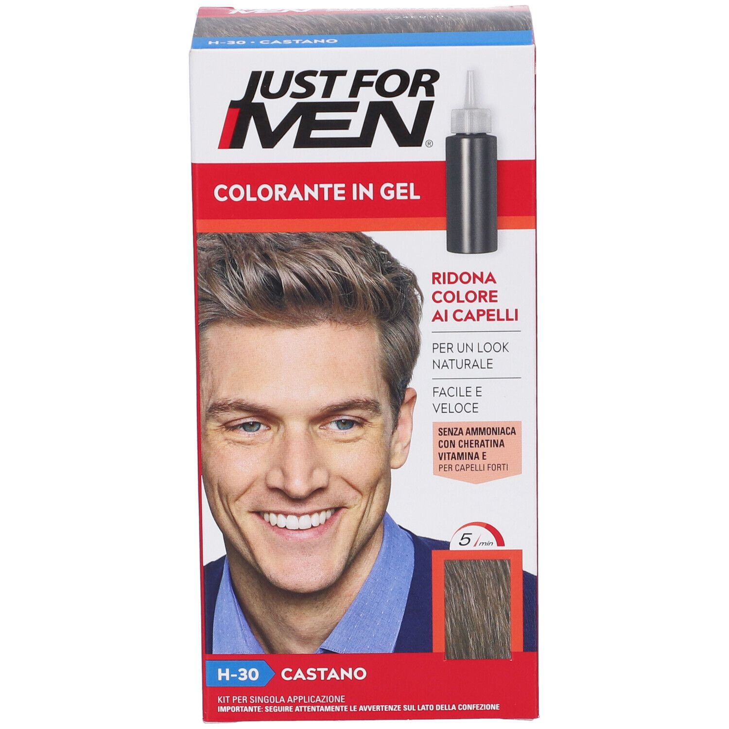 Just For Men Shampoo Colorante Tonalità H30 Castano