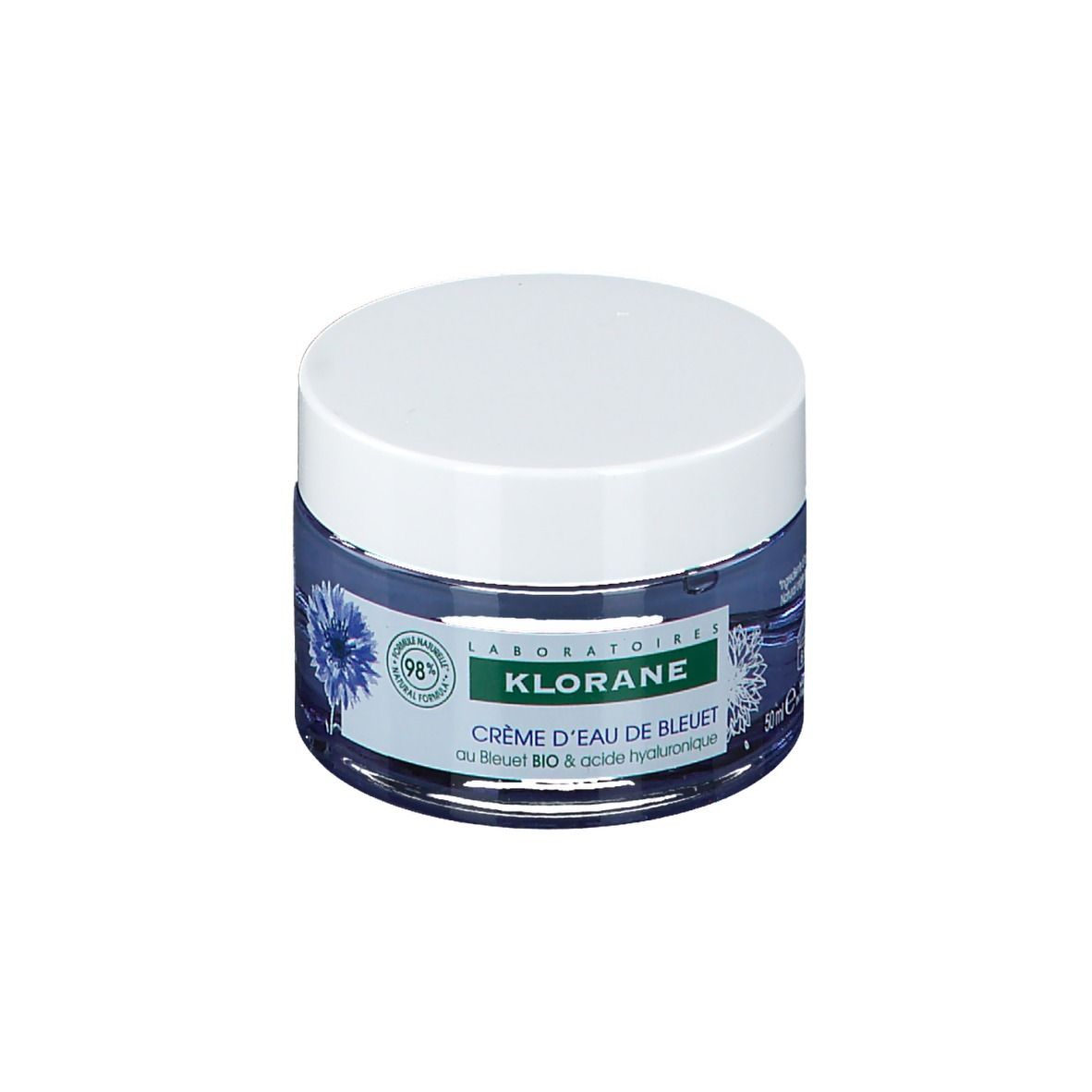 Klorane Crema d'Acqua di Fiordaliso al Fiordaliso BIO e acido Ialuronico 50ml - Viso e occhi