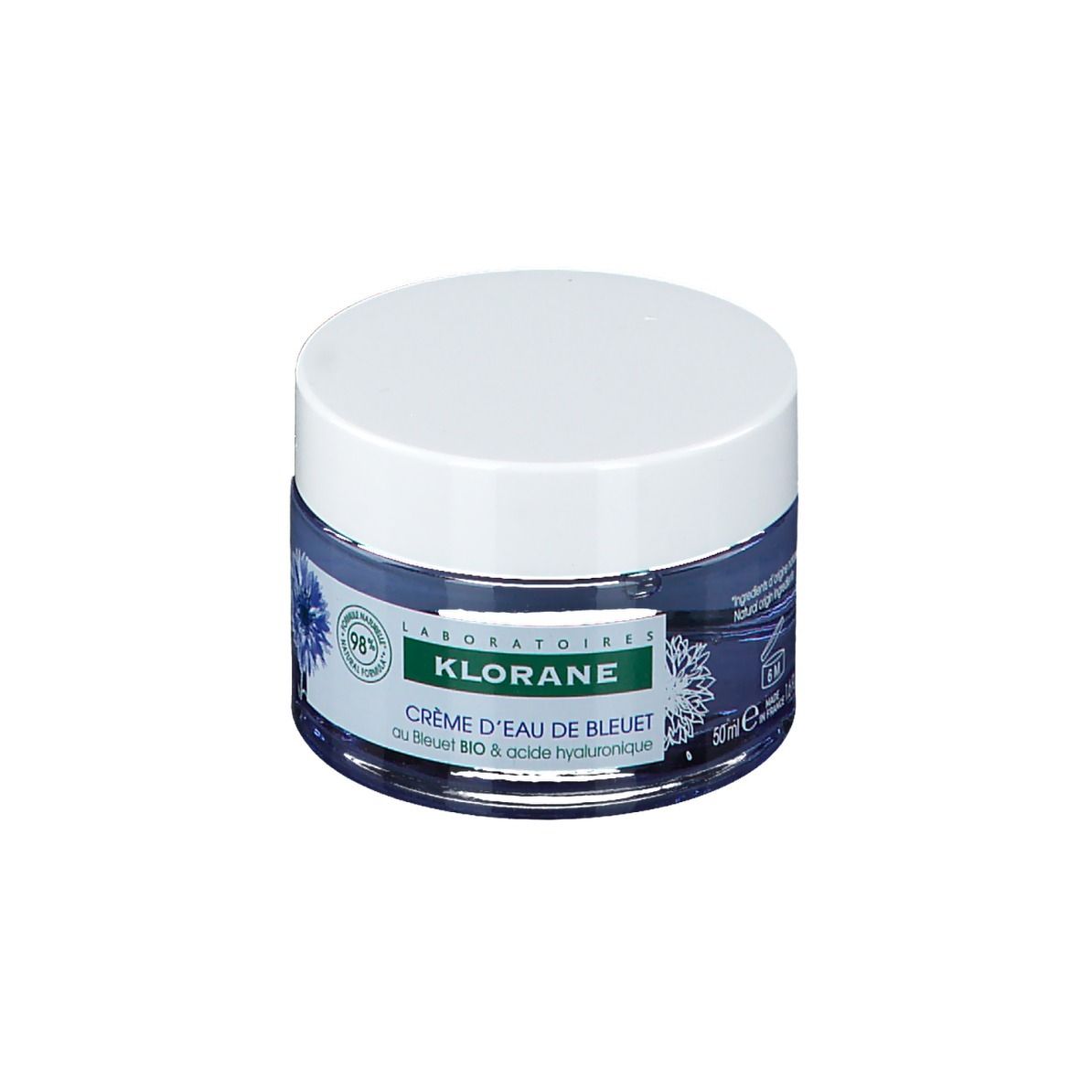 Klorane Crema d'Acqua di Fiordaliso al Fiordaliso BIO e acido Ialuronico 50ml - Viso e occhi