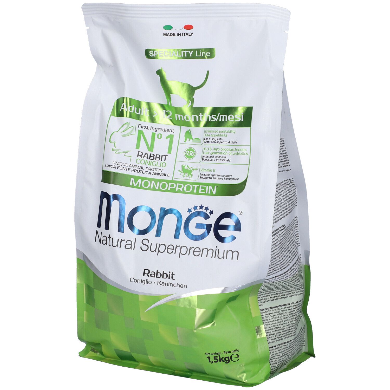 Monge Monoprotein Cat Adult con Coniglio 1,5 Kg