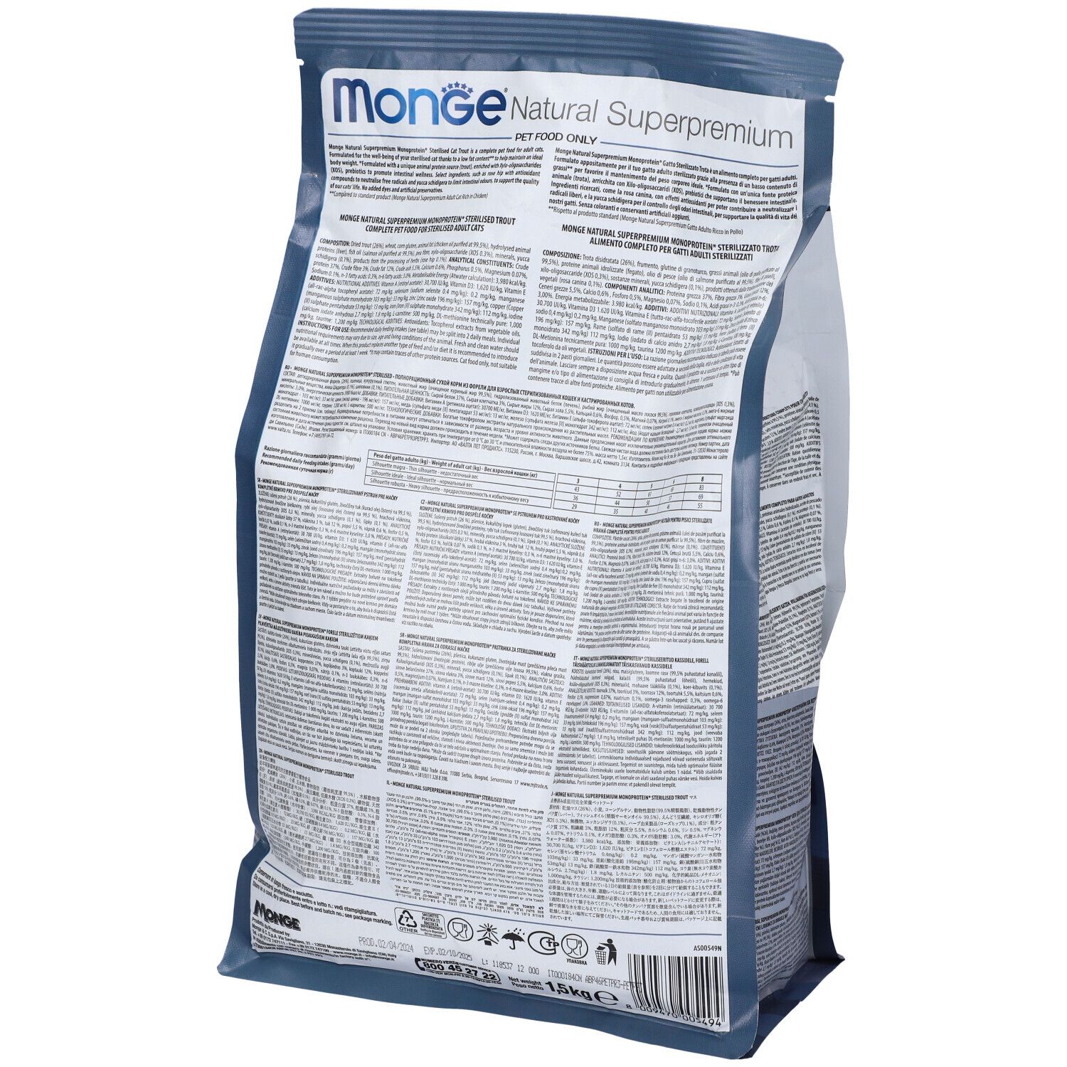 Monge Cat Sterilized Monoprotein Trota 1,5 Kg