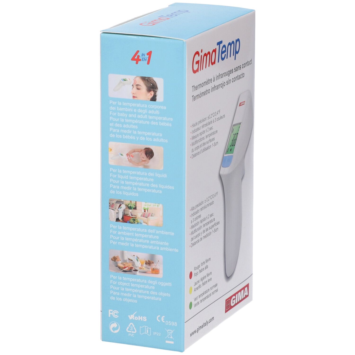 GIMA Termometro No Contact Gimatemp - It,Gb,Fr,Es