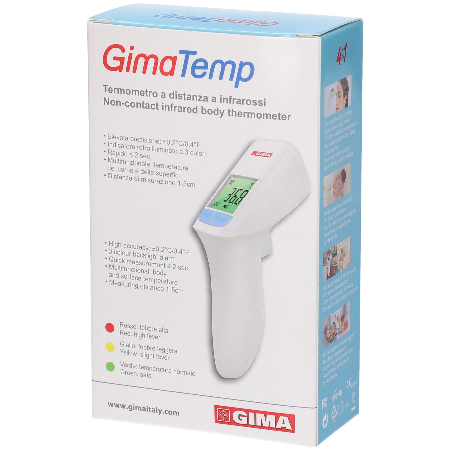 GIMA Termometro No Contact Gimatemp - It,Gb,Fr,Es