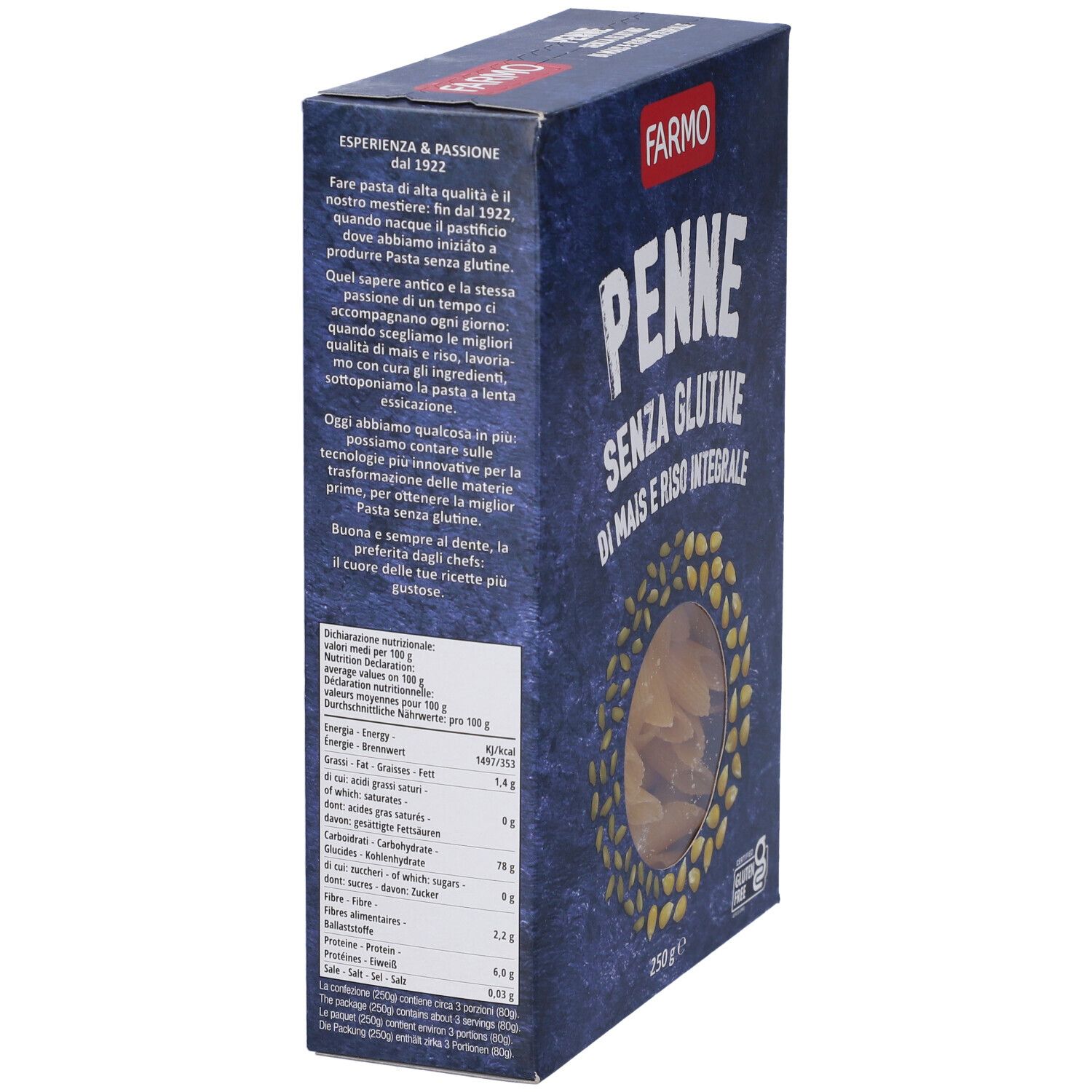 Farmo Penne di Mais e Riso Integrale Senza Glutine