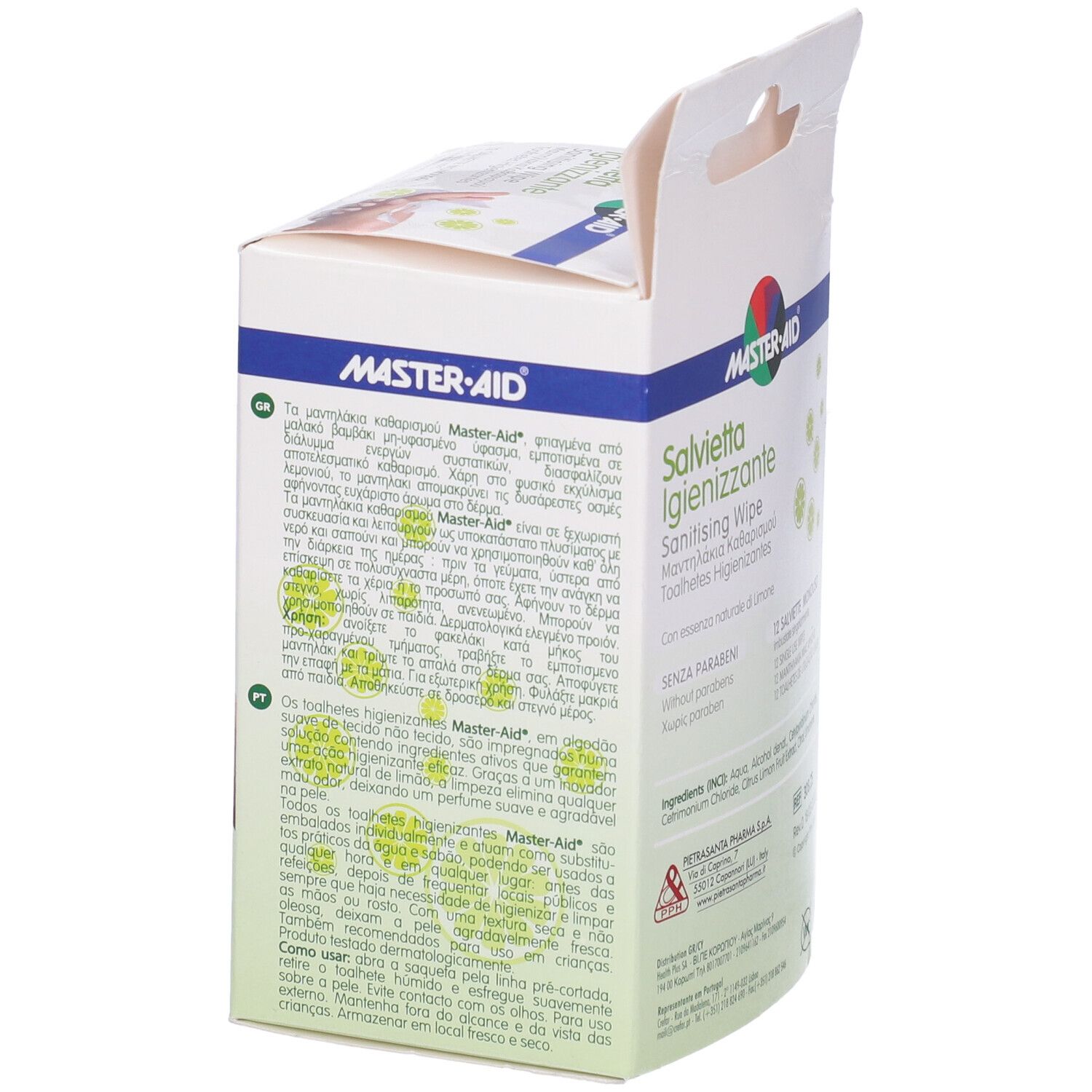 Master-Aid Savietta Impregnata Di Soluzione Igienizzante Xl 12 Pezzi
