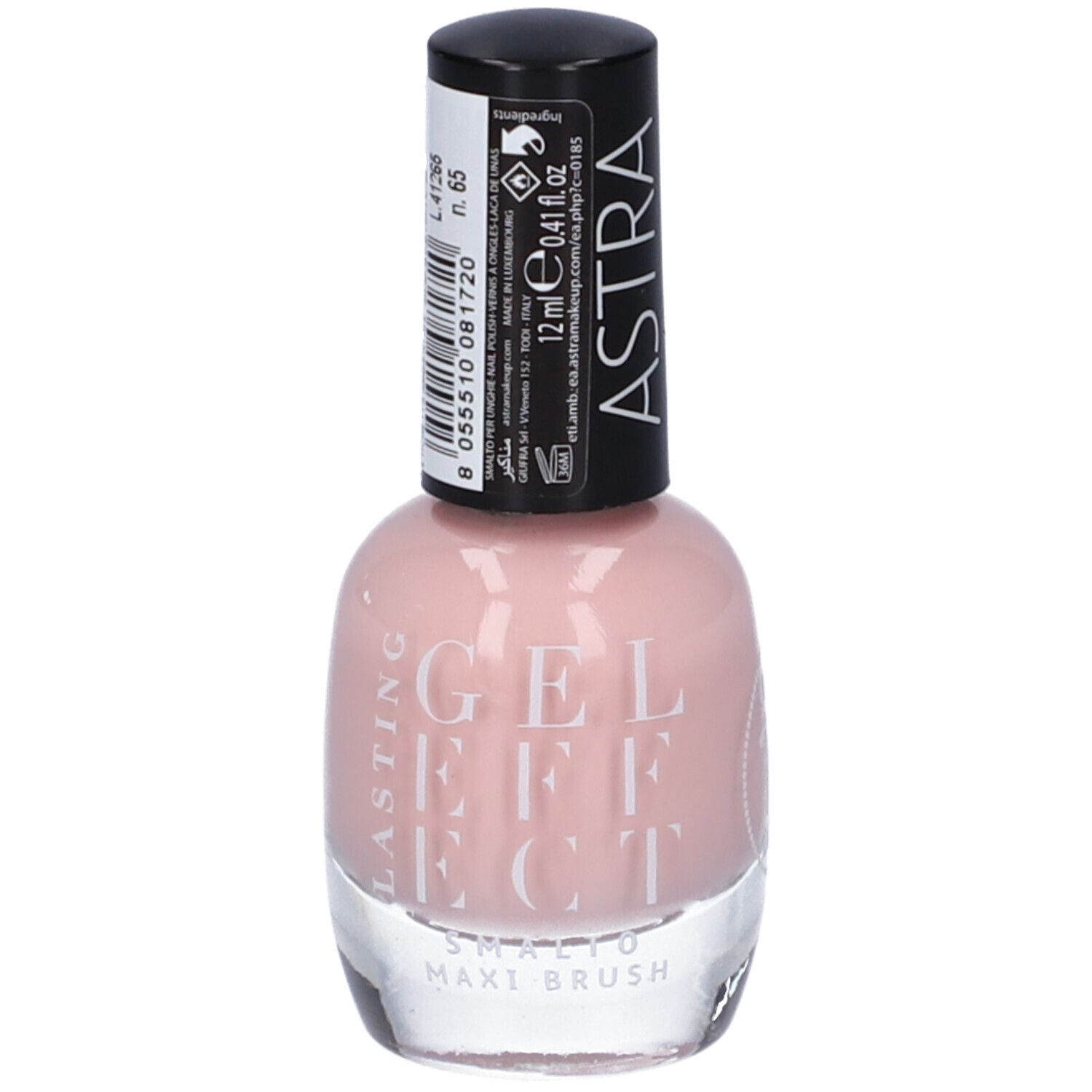 ASTRA Make-UP Lasting Gel Effect - Smalto Unghie Effetto Plumping e Gel Tonalità 65