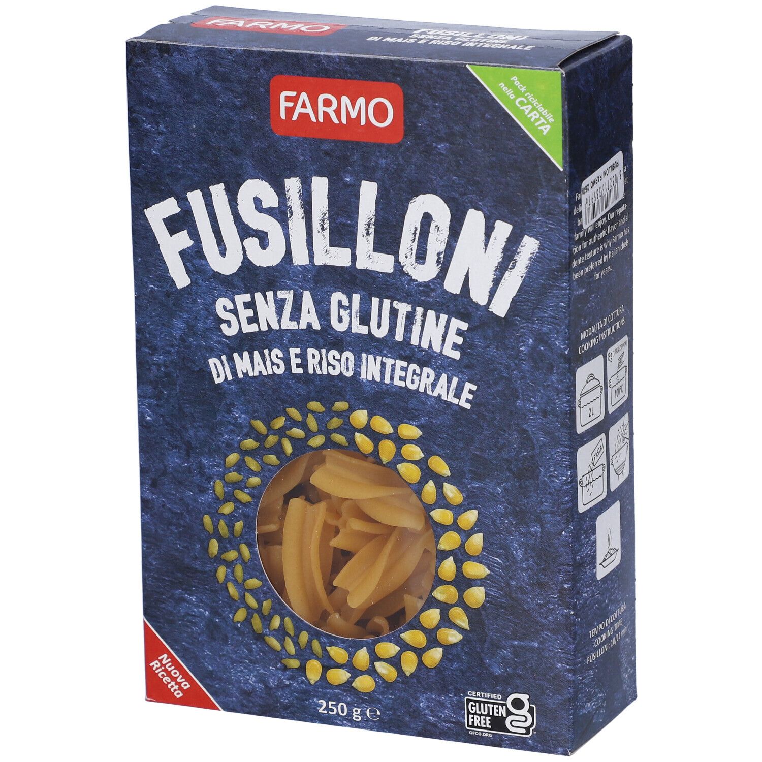 Farmo Fusilloni di Mais e Riso Integrale Senza Glutine