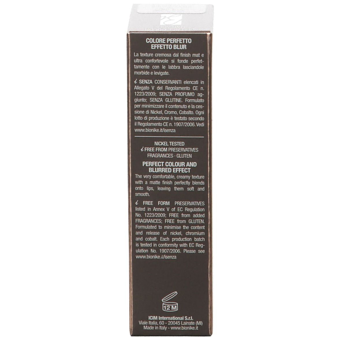 BioNike Defence Color Matlaque. Confezione. Scritte: Defence Color, Matlaque, 4,5ml, 0.15 fl. oz.