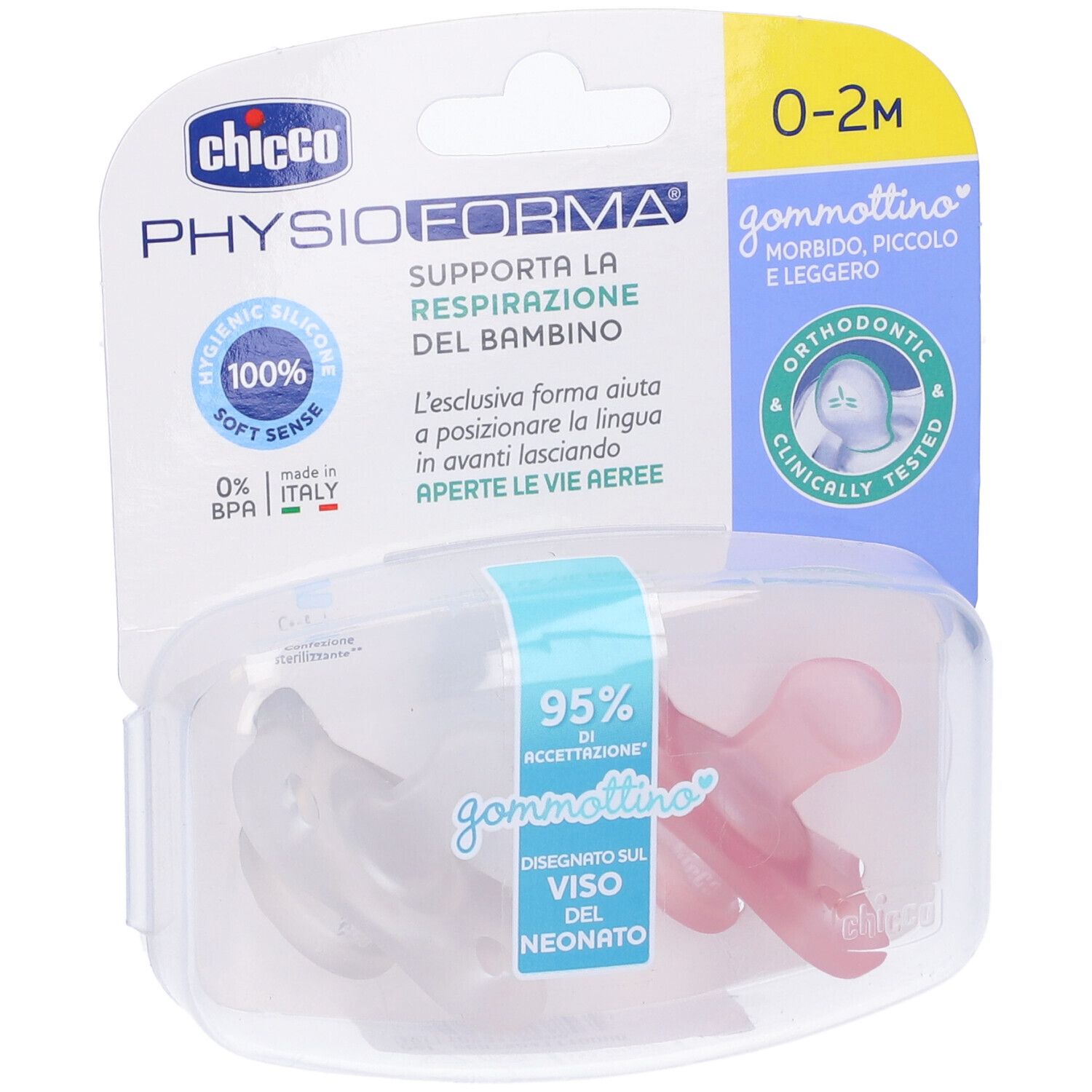 Chicco Gommottino Girl Silicone 0-2 Mesi 2 Pezzi Ita C