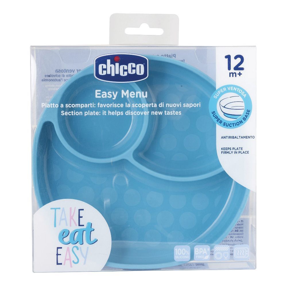 Chicco Piatto Silicone Ventosa Blu