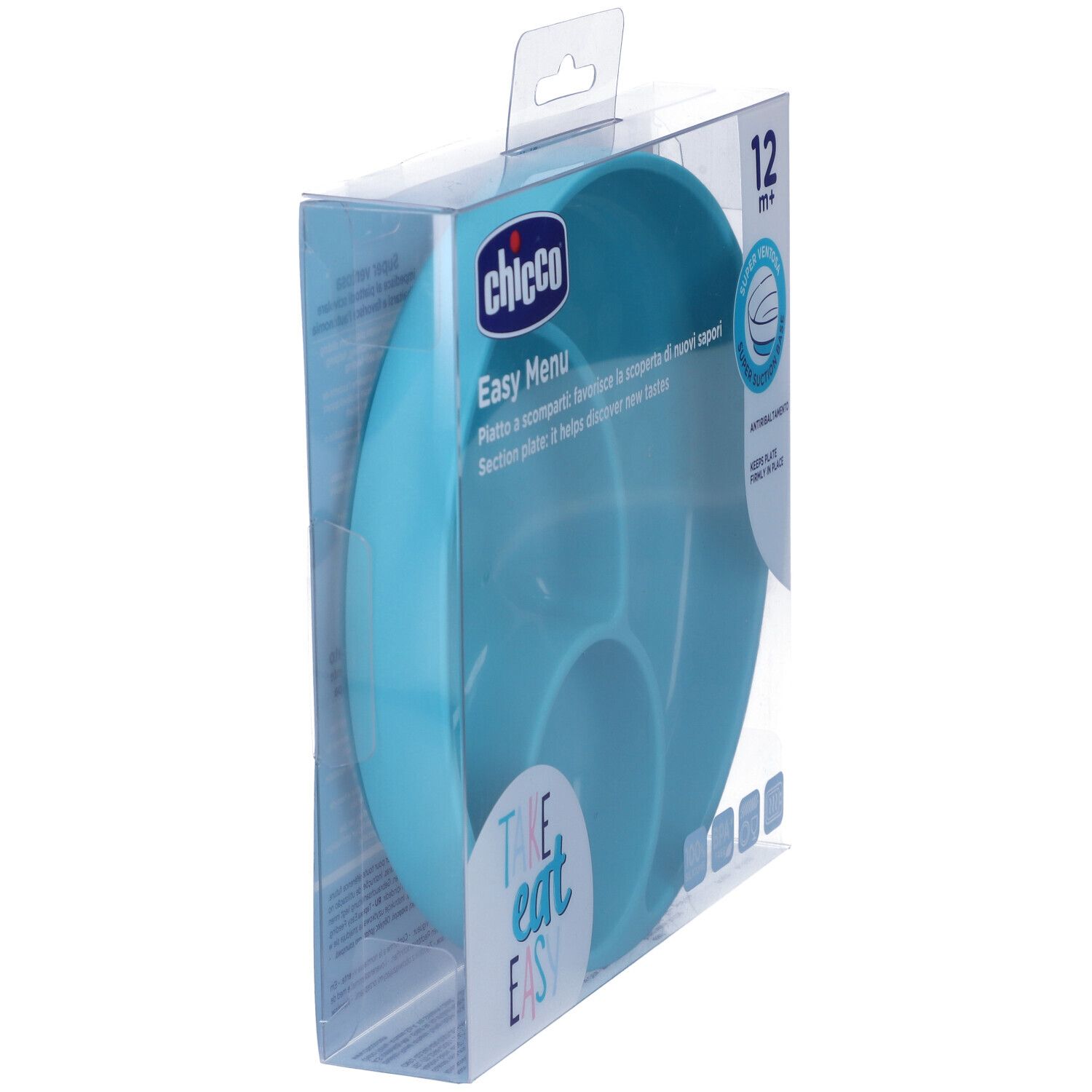 Chicco Piatto Silicone Ventosa Blu
