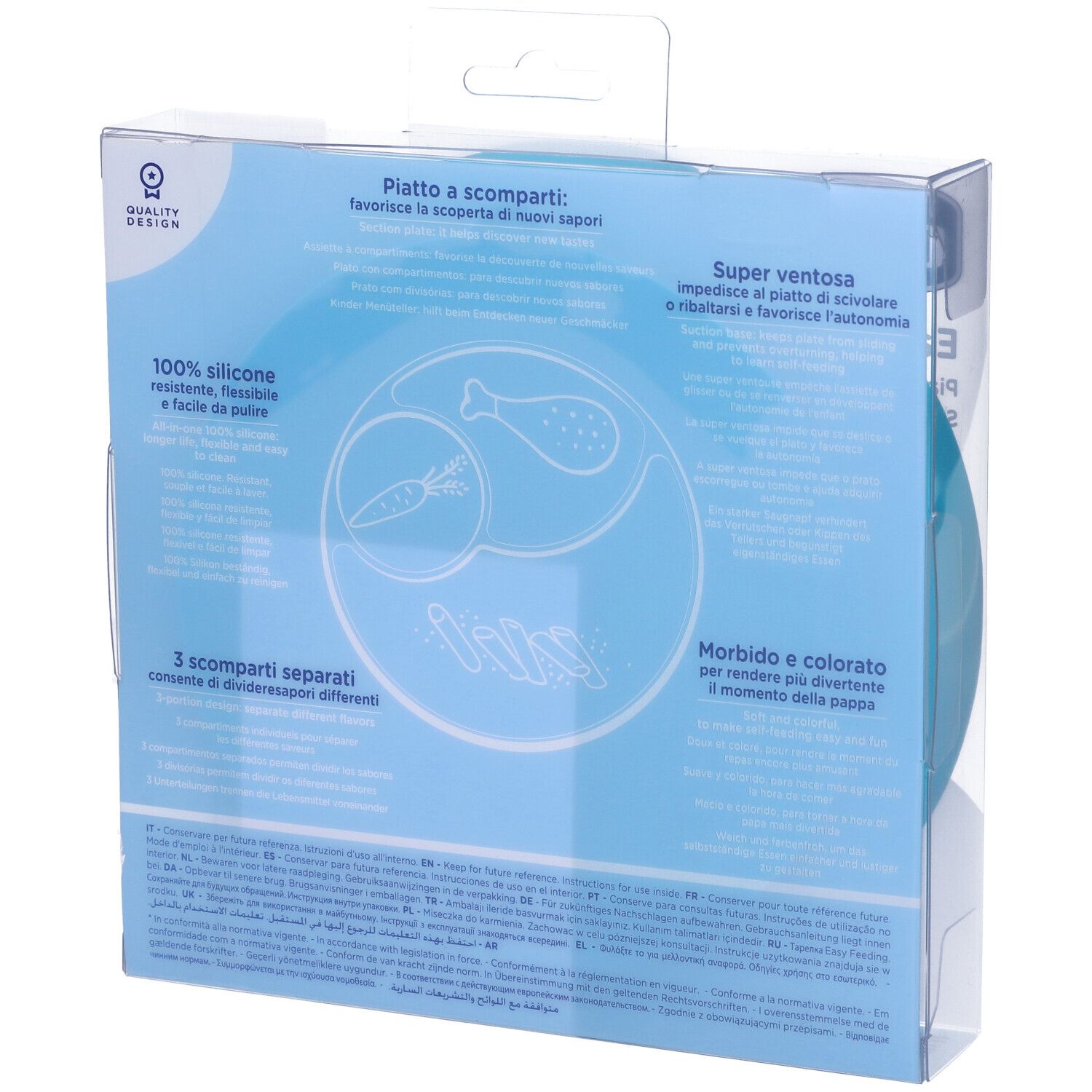 Chicco Piatto Silicone Ventosa Blu