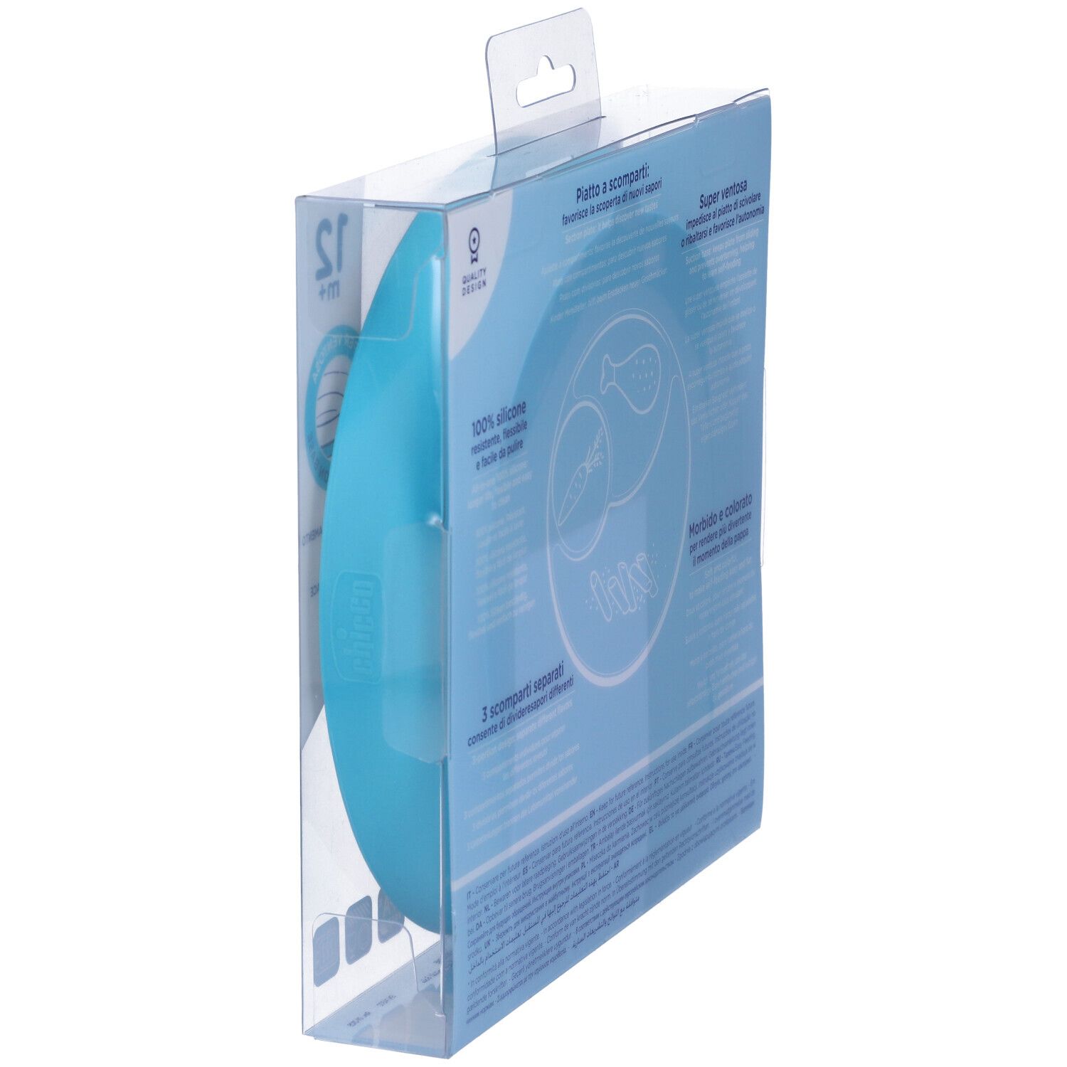 Chicco Piatto Silicone Ventosa Blu