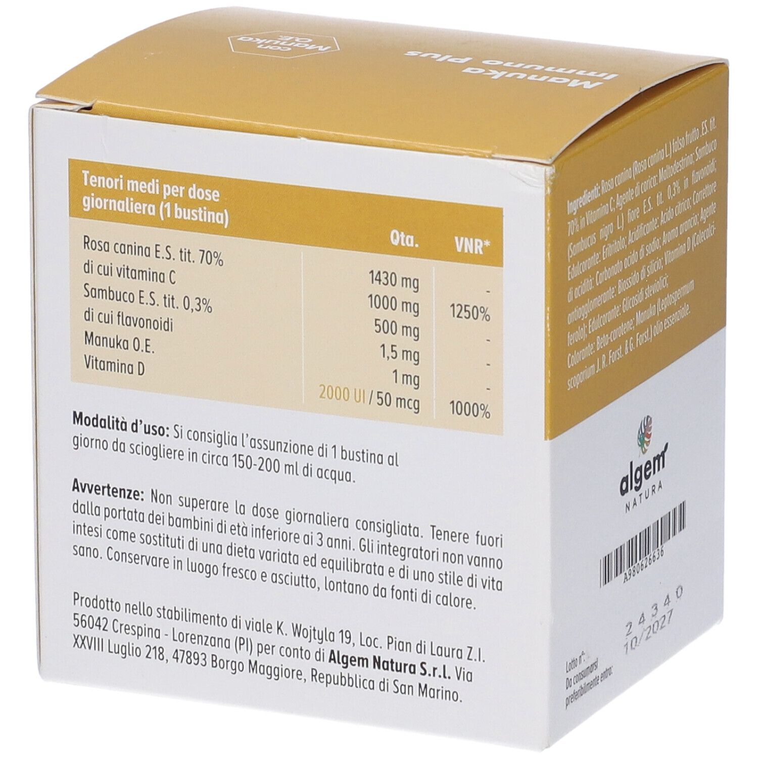 Manuka Immuno Plus 15 Bustine