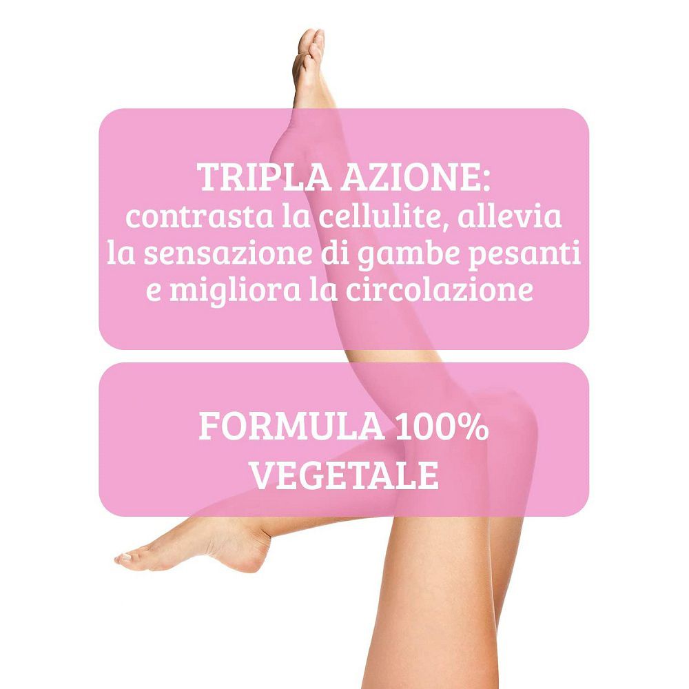 Tripla azione: contrasta cellulite, allevia gambe pesanti, migliora circolazione. Formula 100% vegetale.