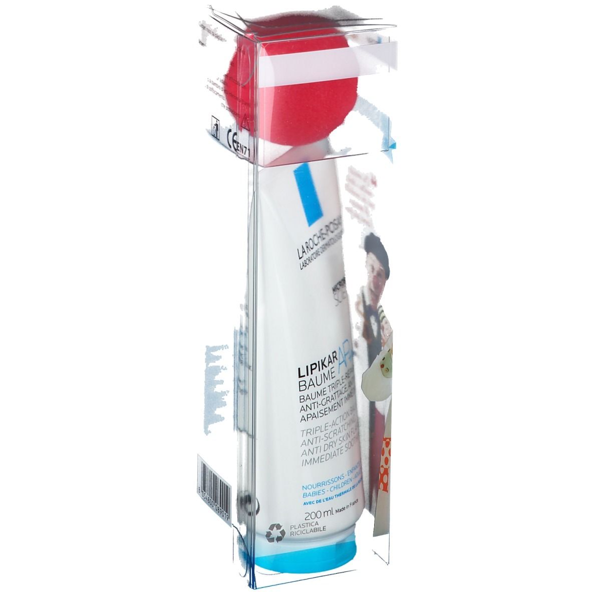 La Roche-Posay Lipikar Balsamo in confezione. Tubo da 200 ml. Per pelli sensibili. Imballaggio riciclabile.