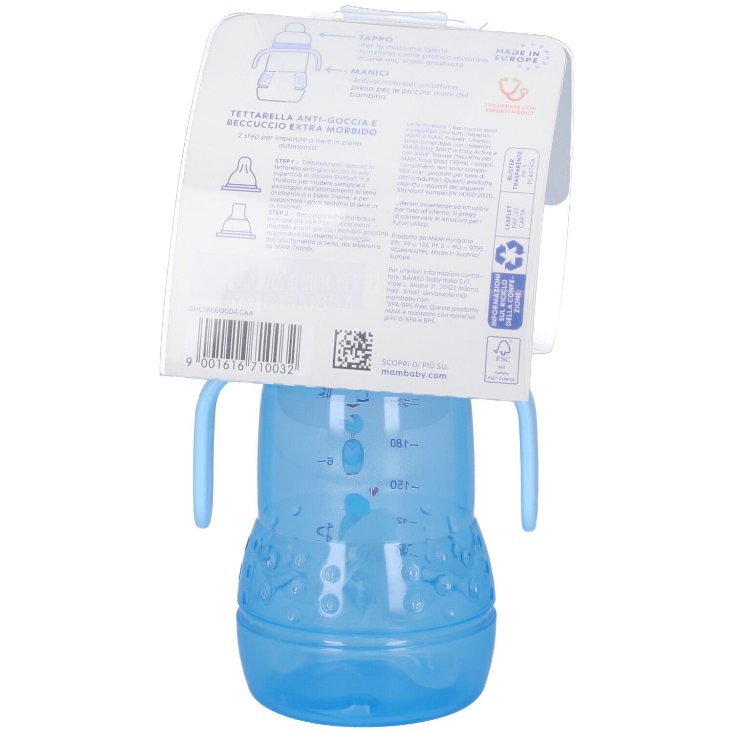 Mam Trainer 220 Ml 4+ Beccuccio Soft Silicone Maschio