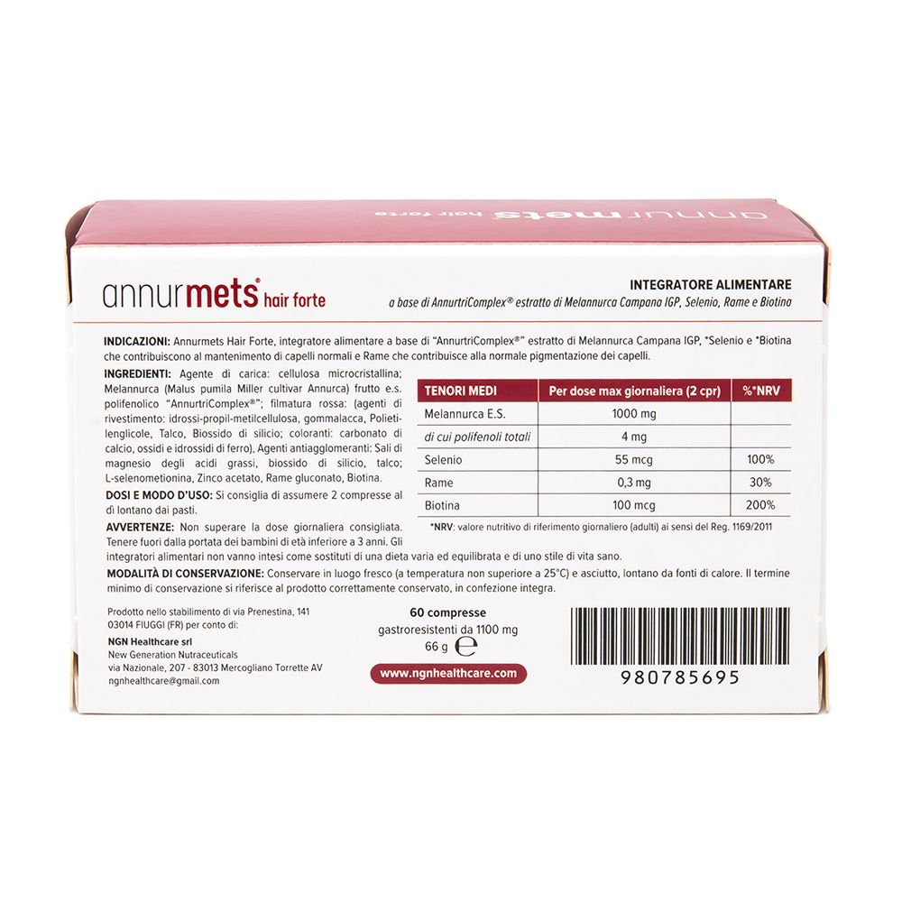 Integratore alimentare per capelli: Annurmets Hair Forte, 60 compresse.
