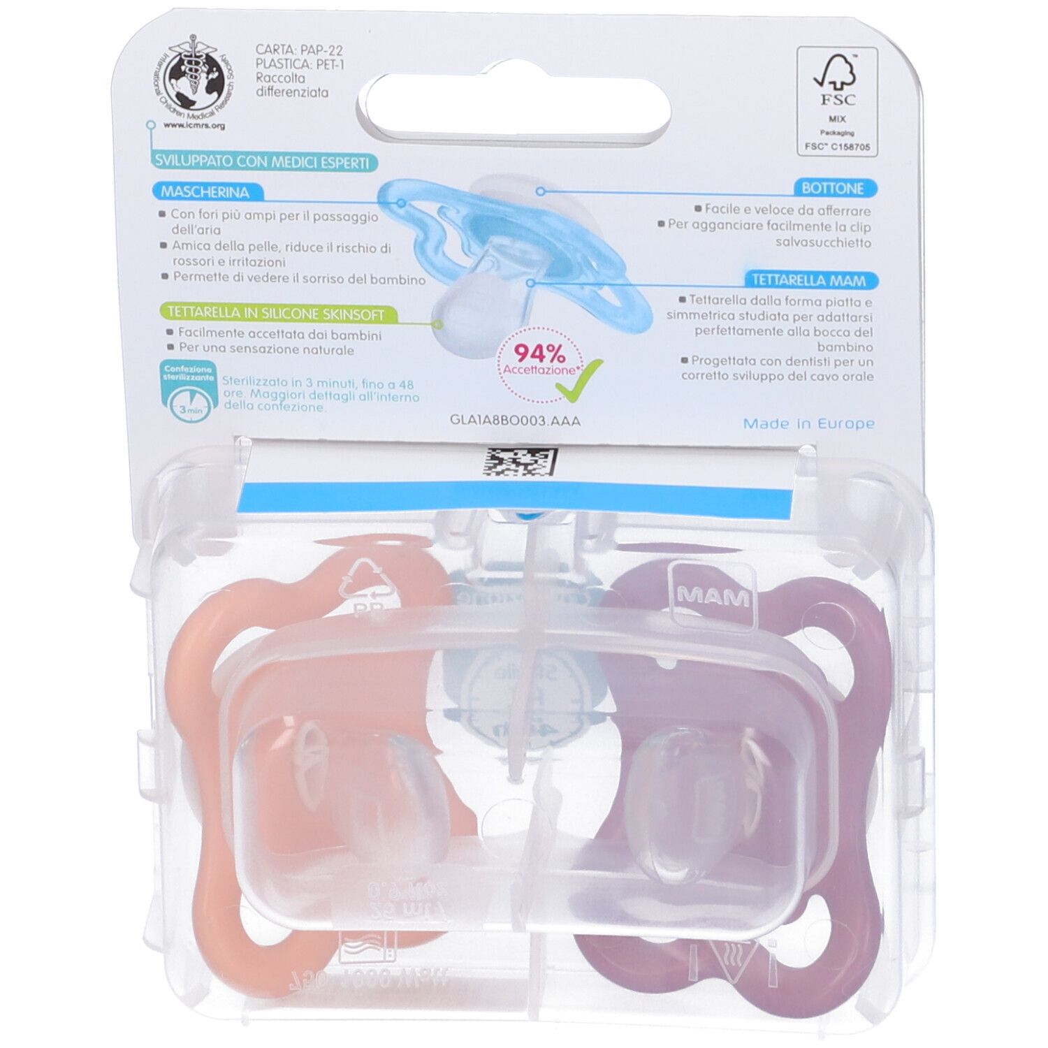 Mam Air Succhietto 2-6 Mesi Silicone Doppio Femmina