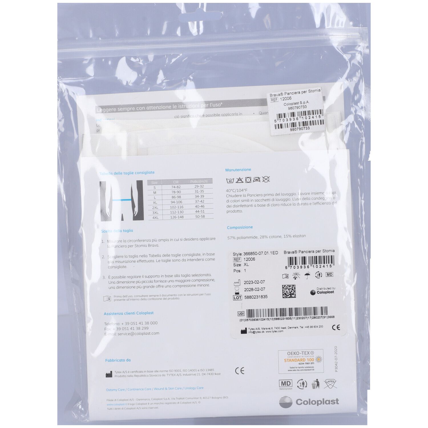 Brava Pancera Per Stomia Extralarge Taglia 94-106 Cm