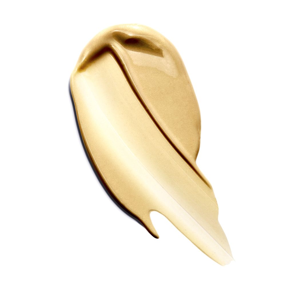 Tonalità della pelle color crema chiaro. Consistenza del prodotto. Texture liscia e lucida. Su sfondo chiaro.