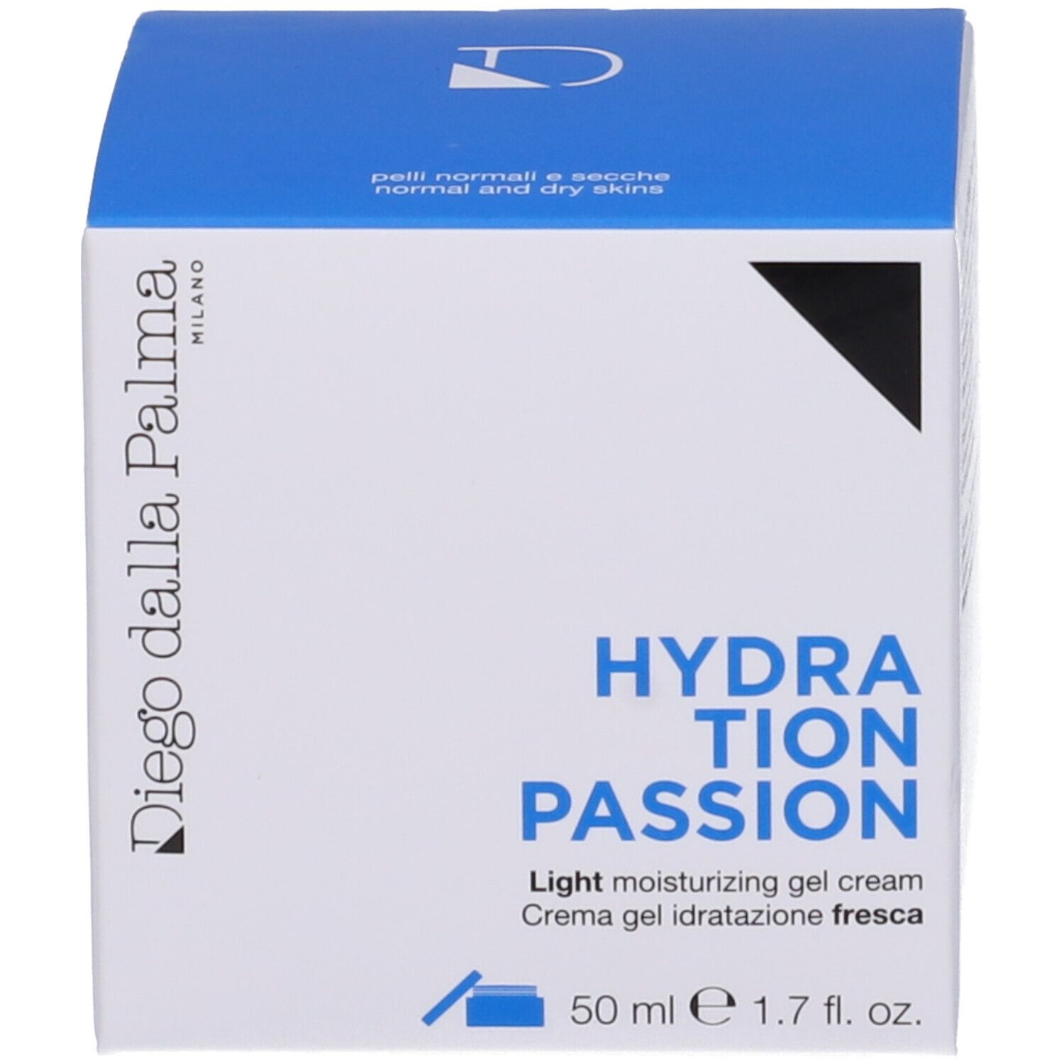 Confezione. Scritta: HYDRATION PASSION, Diego dalla Palma Milano, 50 ml.