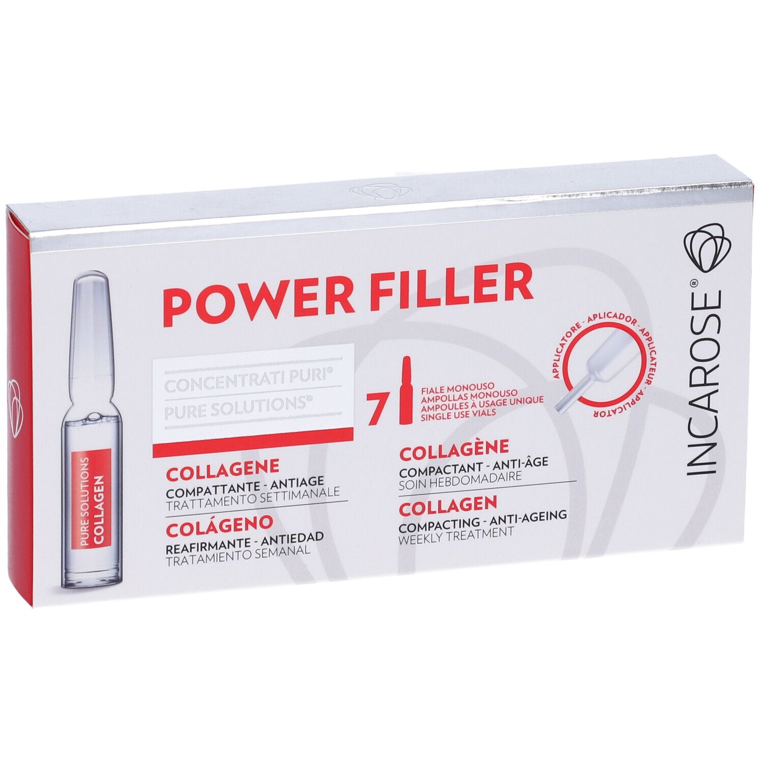 Confezione da 7 flaconcini Incarose Power Filler Collagene.