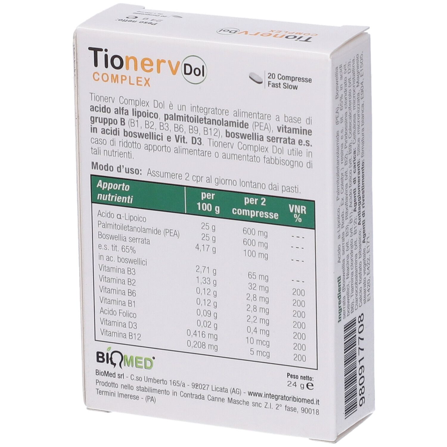 Tionerv Complex Dol 20Cpr