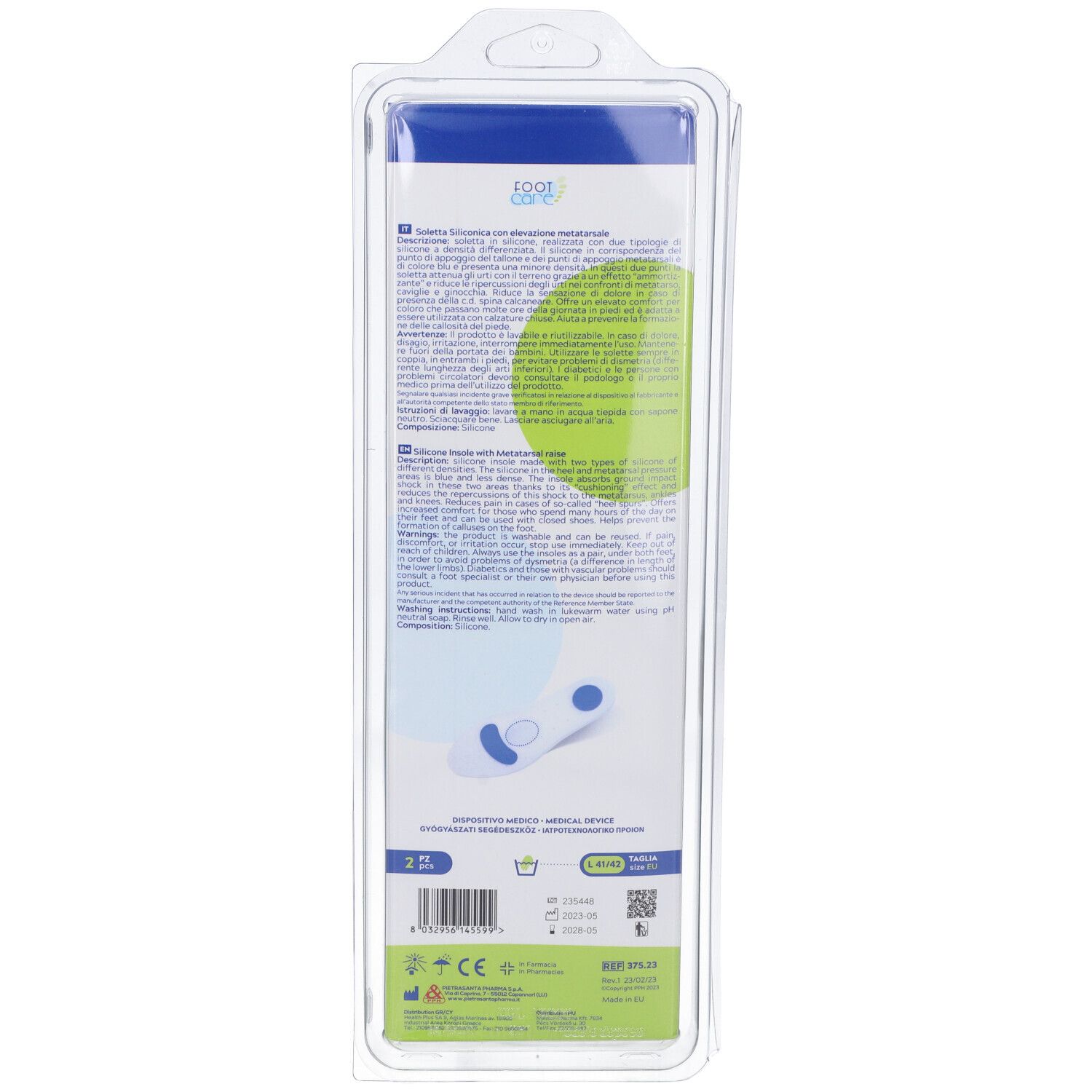 Master Aid Footcare Soletta Siliconica Misura L - EU 41/42