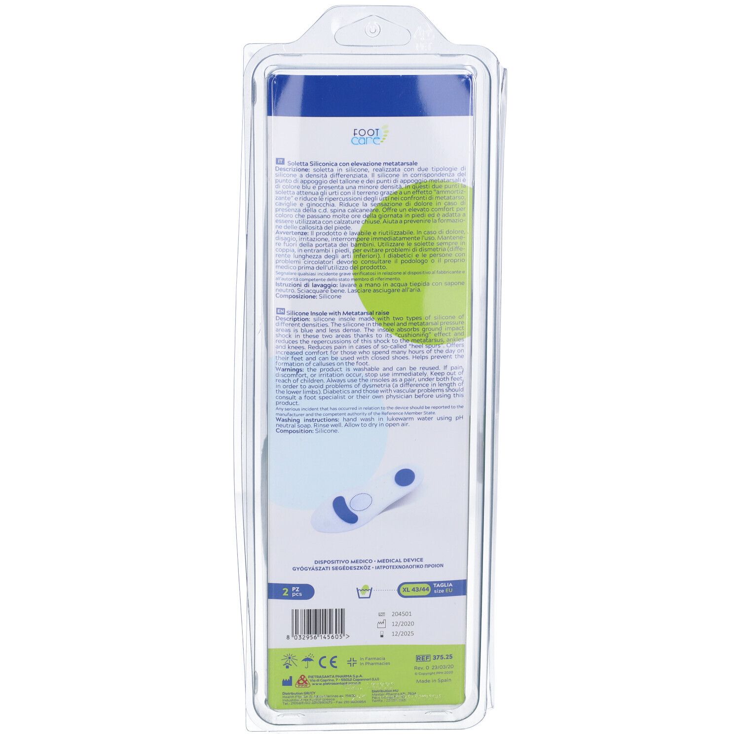 Master Aid Footcare Soletta Siliconica Misura XL - EU 43/44