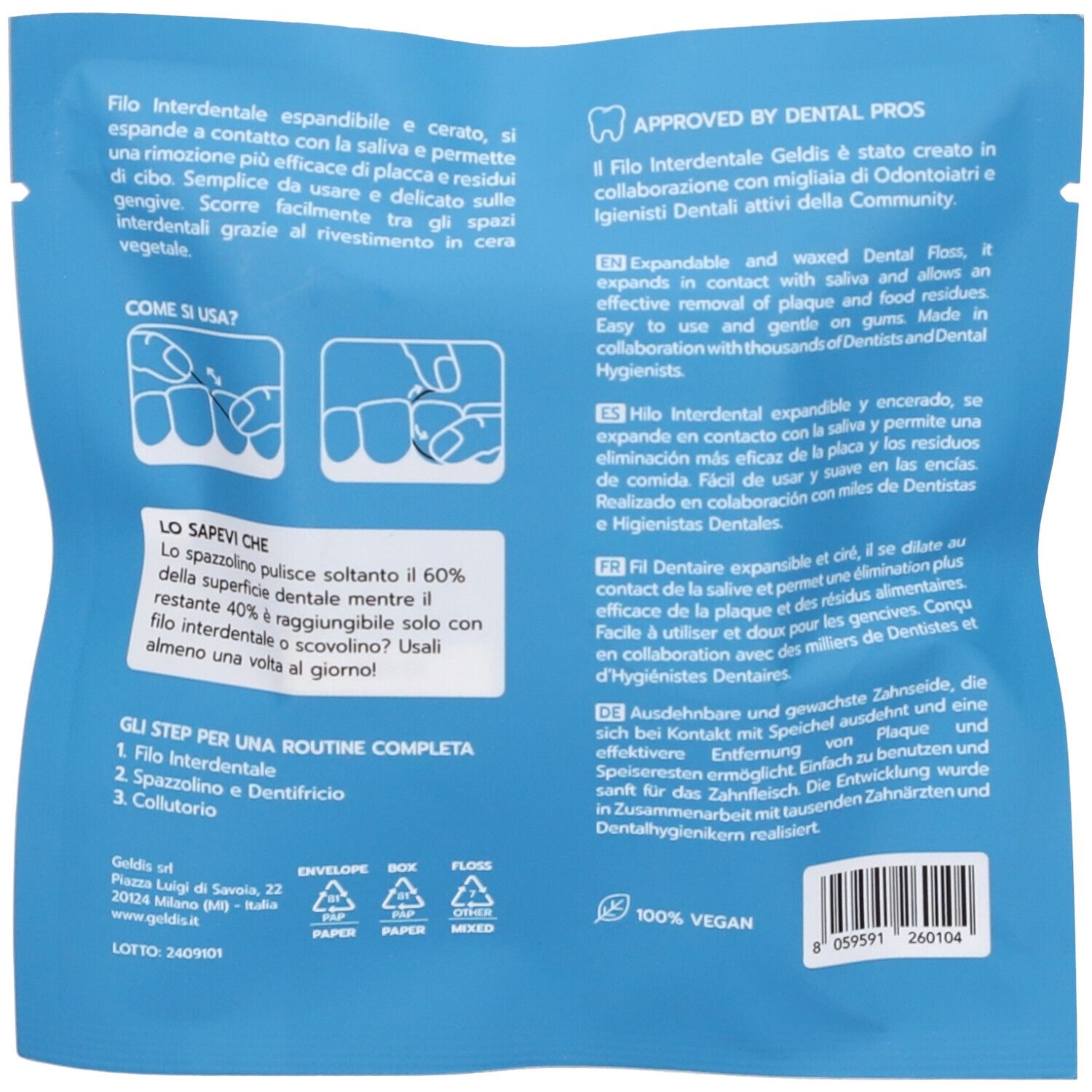 Filo Interdentale Geldis – Menta
